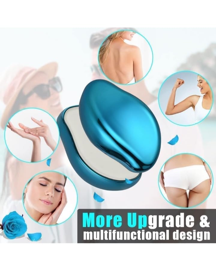 Painless Crystal Hair Eraser - Magic Exfoliating Hair Remover Tool for Men & Women - Silky Smooth Skin on Legs, Arms & Body - At-Home Hair Removal Solution for Smooth Results