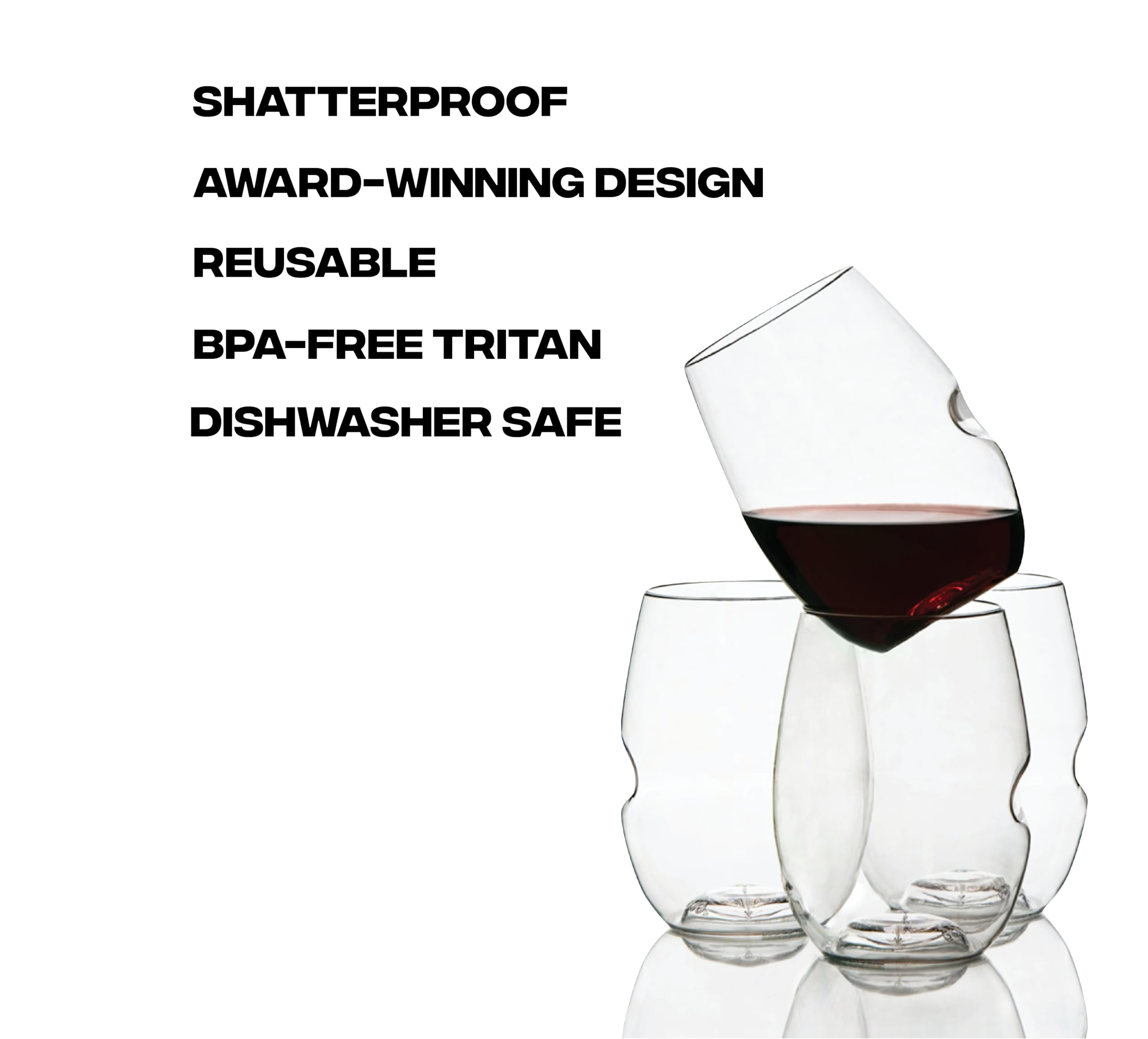 Govino Shatterproof Wine Glasses - 16oz Reusable, Dishwasher Safe & BPA-Free Stemless Wine Glasses for Red & White Wine | Set of 72 | Perfect for Indoor, Outdoor, Parties, Picnics & Everyday Use