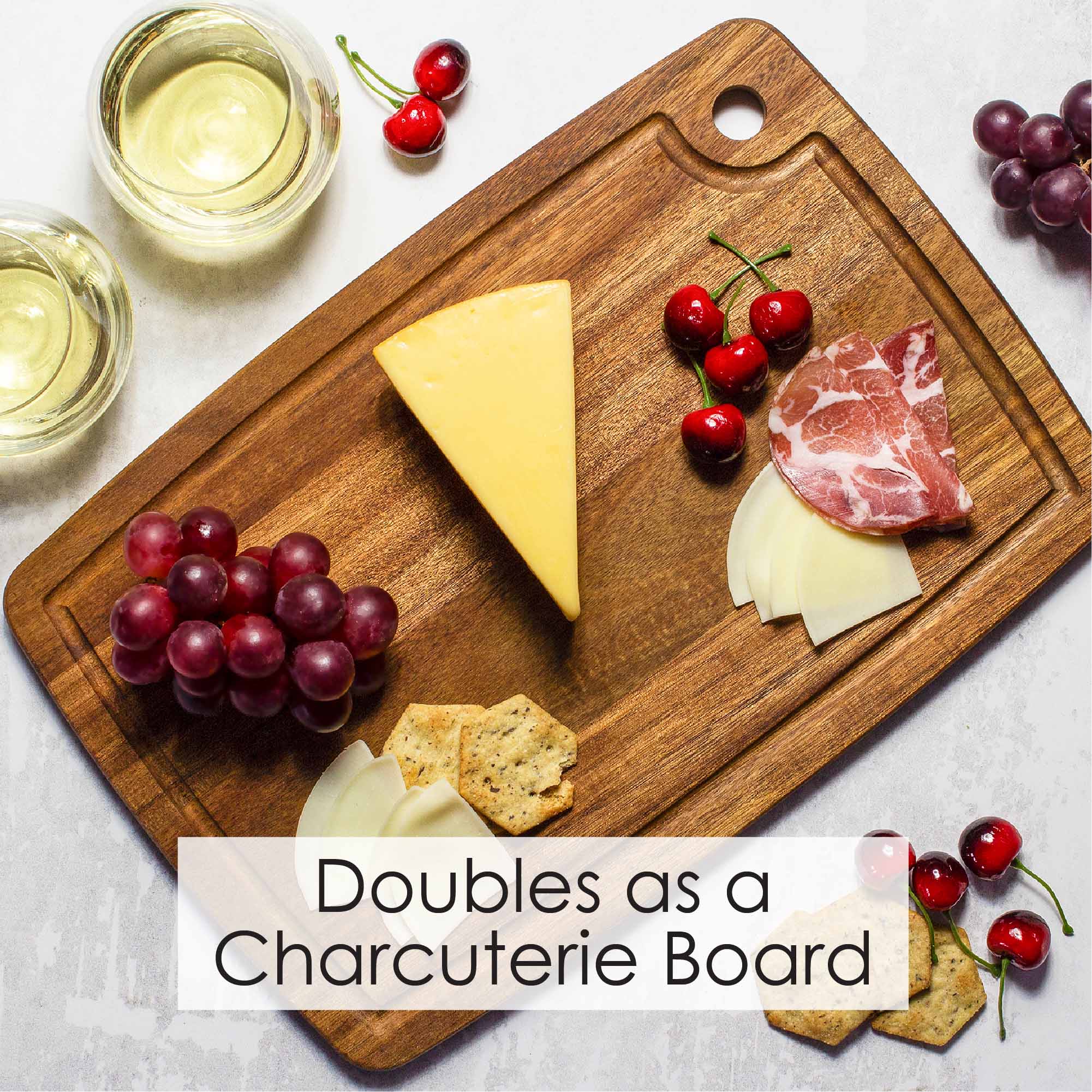 TB Home® Premium Bamboo Cutting Board with Juice Groove - 15