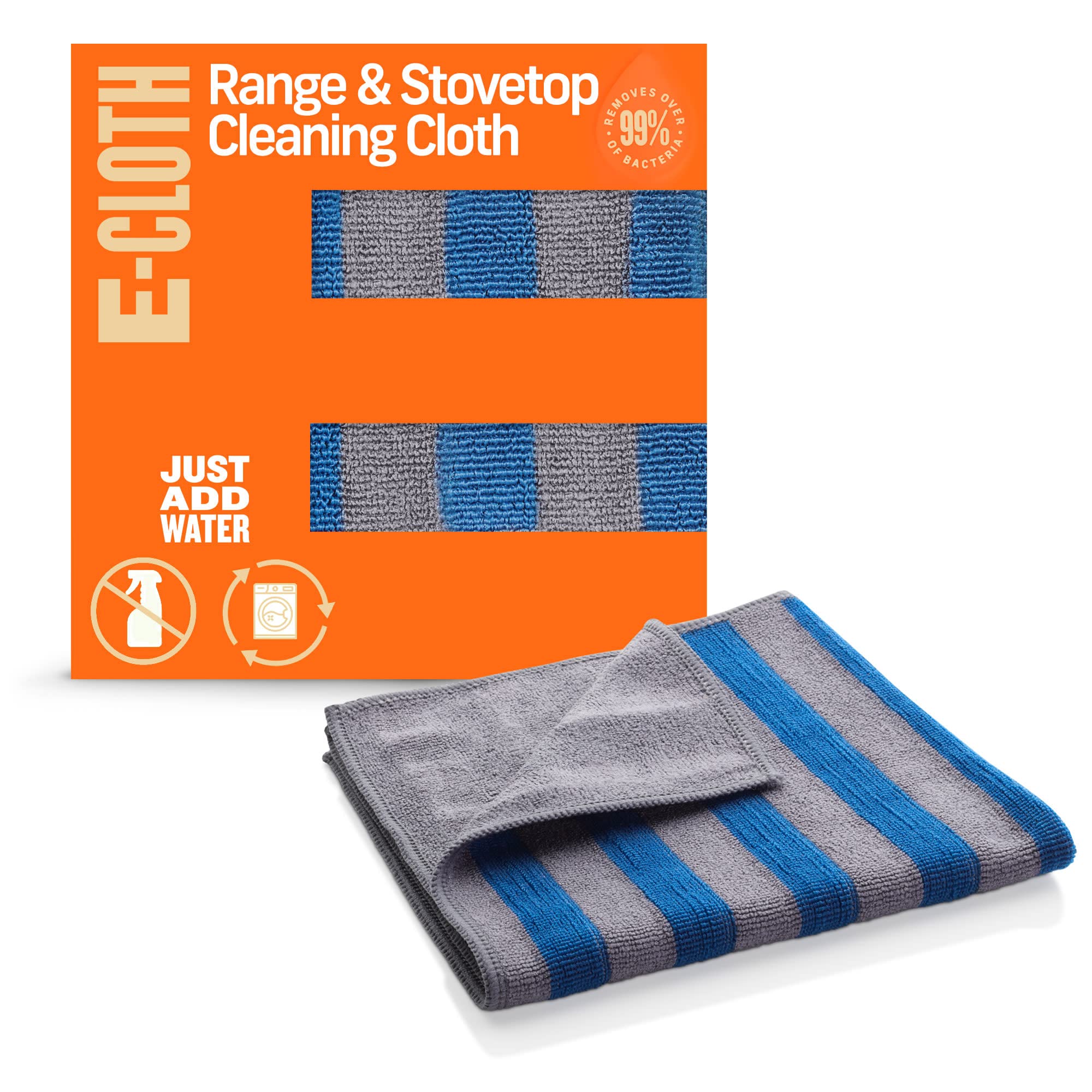 Premium Reusable Microfiber Cleaning Cloth for Range, Stovetop & Oven - Blue & Gray | 100 Wash Guarantee | Ideal for Glass Cooktops, Kitchen Appliances & Tough Grease Removal | Eco-Friendly Home Cleaning Essential