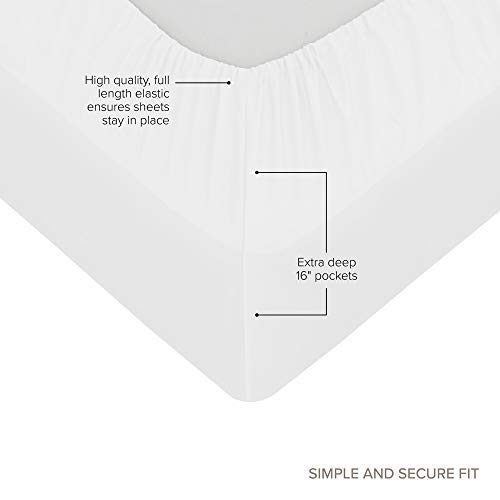 Split King Sheets for Adjustable Bed - 5 Piece Set with 16