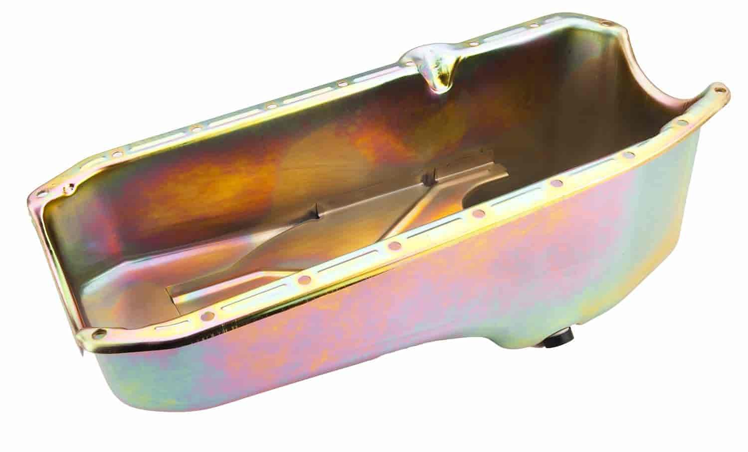 JEGS 50252 Stock Replacement Oil Pan - High Performance Engine Oil Pan for Chevy, Ford, Dodge - Perfect for Car Restoration & Engine Upgrades