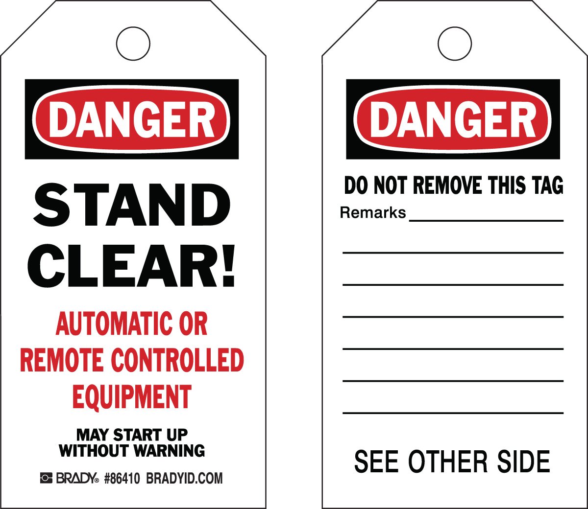 Brady 86639 Accident Prevention Tags - 5 3/4