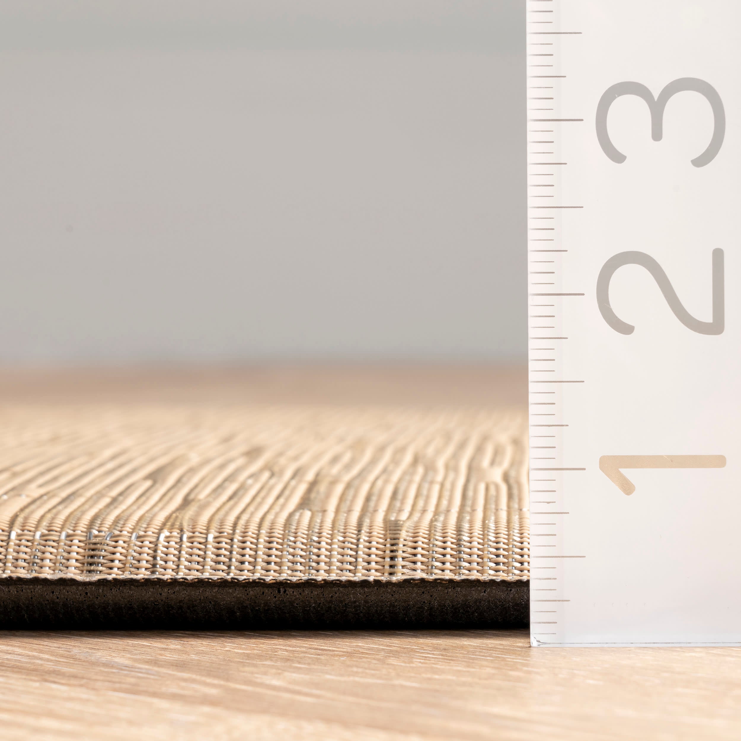 Premium Crosshatched Woven Anti-Fatigue Kitchen Mat - Beige Ergonomic Standing Comfort for Cooking, Dishwashing & Home Office Workspaces