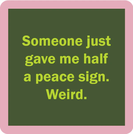 Peace Sign Coaster Set of 6 - Non-Slip Drink Coasters for Coffee Table, Bar & Home Decor - Hippie Themed Home Accessories for 420, Yoga & Meditation Spaces