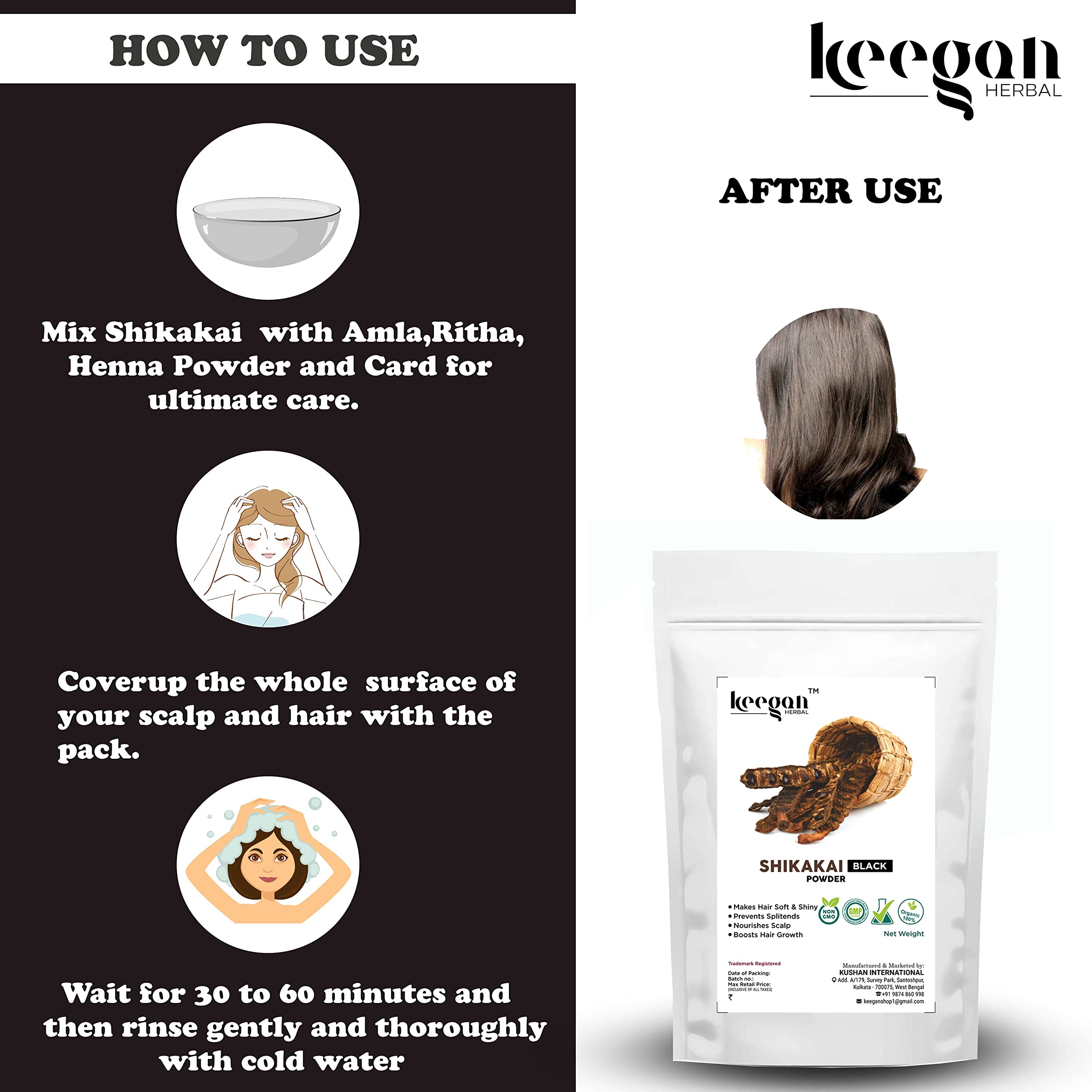 Keegan 100% Natural Hair Care Powder Set - Amla, Hibiscus, Bhringraj, Reetha & Shikakai (5-Pack, 100g Each) for Hair Growth, Scalp Health & Shine | DIY Hair Masks & Ayurvedic Treatments