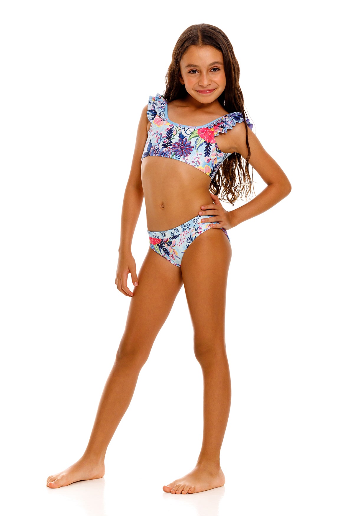 Paris Kids' Bikini Set - Cute Swimwear for Girls, 2-Piece Bathing Suit with Ruffles, UPF 50+ Sun Protection - Perfect for Beach, Pool & Summer Vacations