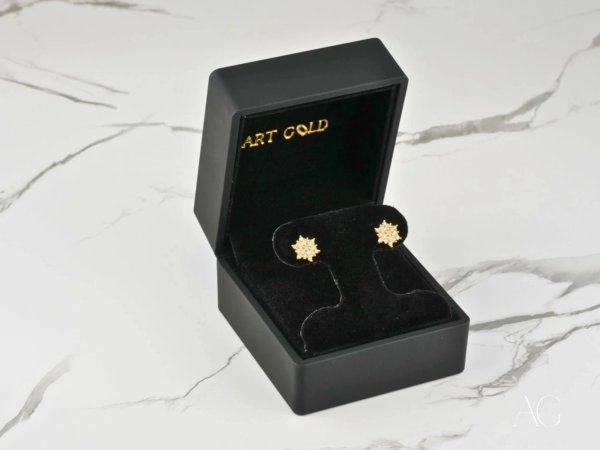 18K Gold CZ Flower Earrings for Women - Elegant Celestial Bloom Stud Earrings - Perfect for Weddings, Parties & Everyday Wear