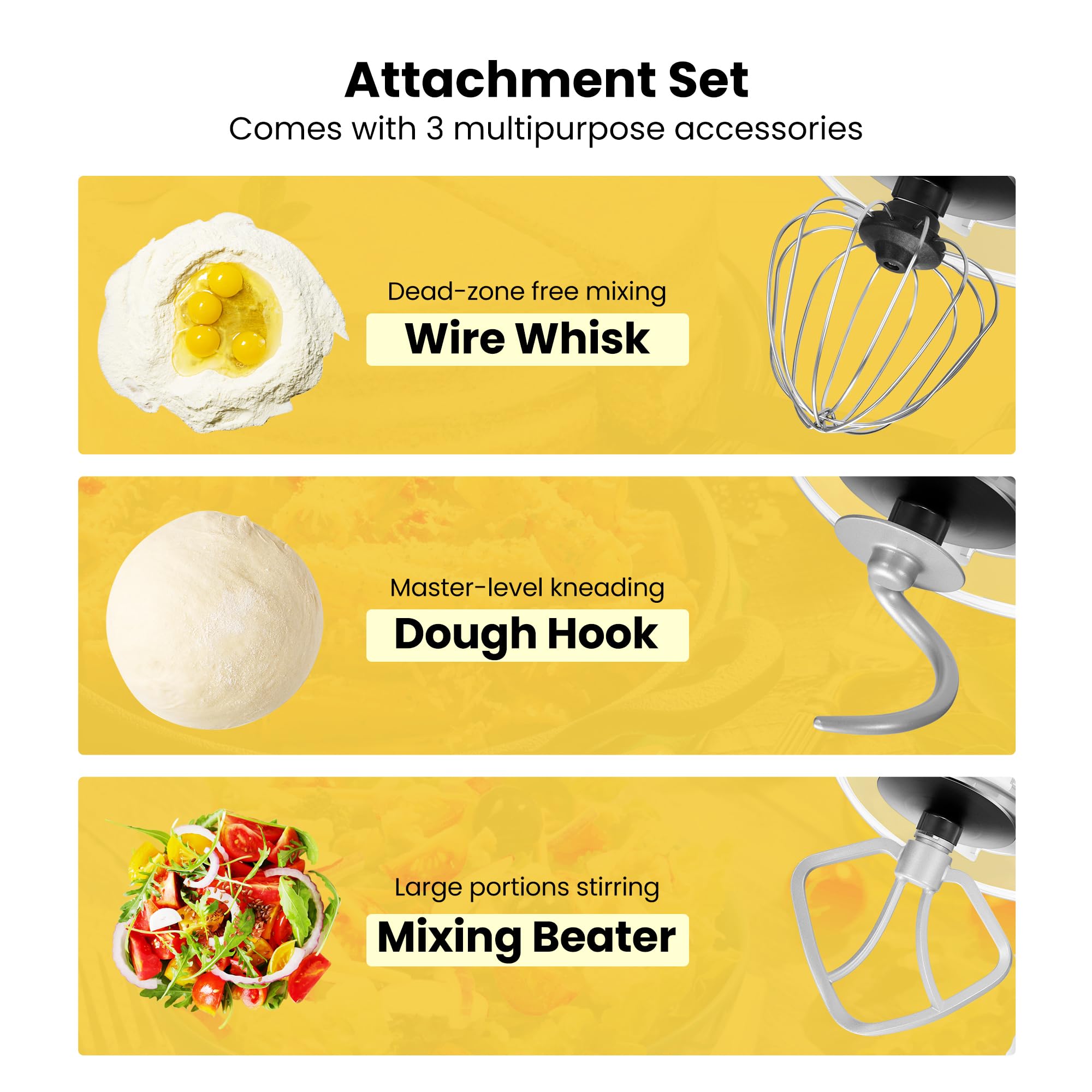 VIVOHOME 660W 10-Speed 6 Quart Tilt-Head Stand Mixer - Electric Kitchen Food Mixer with Beater, Dough Hook, Wire Whip & Egg Separator (Gray) - Perfect for Baking Cakes, Cookies, Bread & Whipping Cream