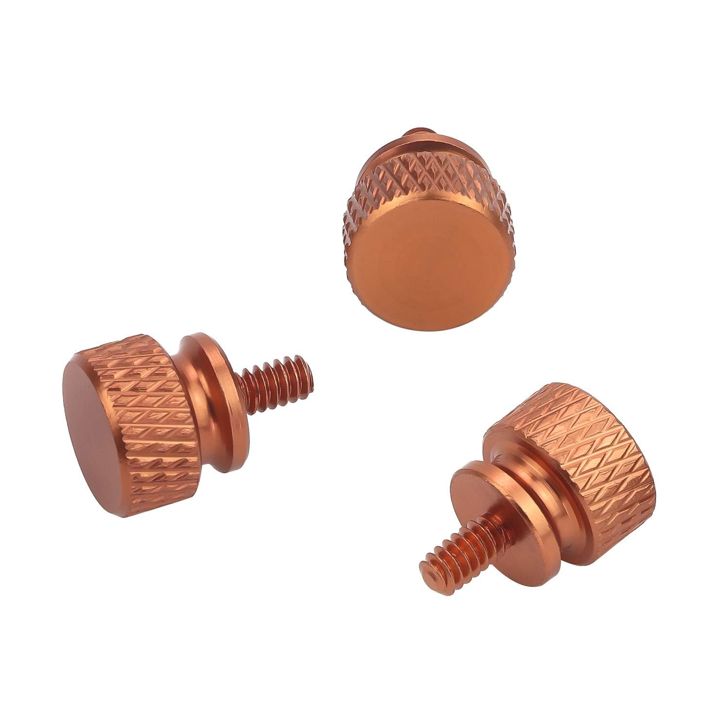 10Pcs Orange Computer PC Case 6-32 Fully Threaded Knurled Thumb Screws - Perfect for PC Builds, Server Racks & DIY Electronics Projects