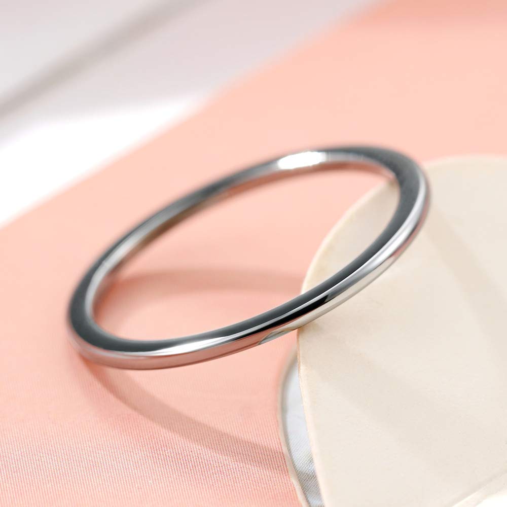 1mm 2mm 4mm 6mm 8mm Tungsten Wedding Rings for Women & Men - Silver/Black Domed Polished Engagement Bands - Durable Comfort Fit for Anniversary, Proposal & Everyday Wear