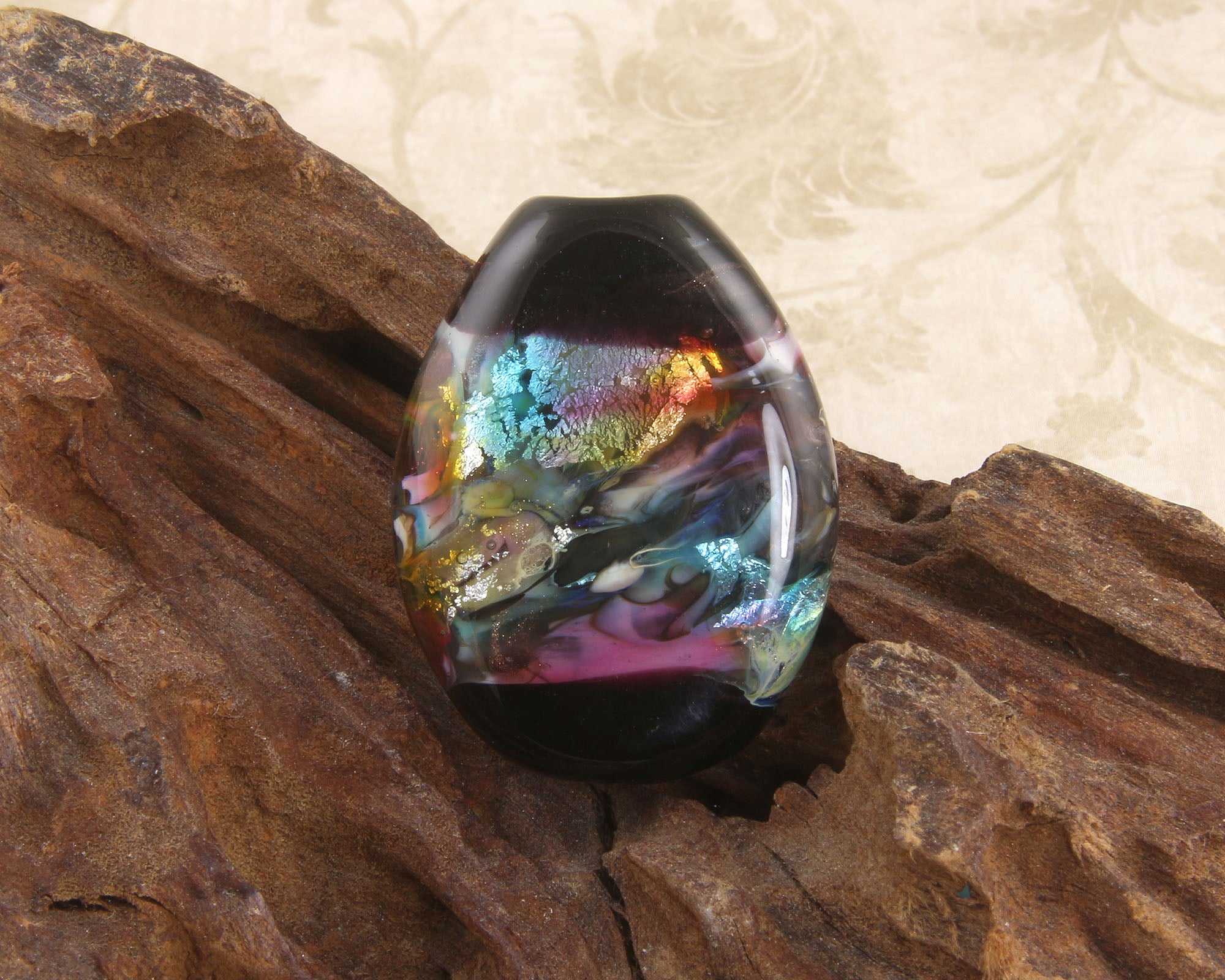 Handmade Bollywood Style Lampwork Glass Focal Bead for Jewelry Making - SRA Certified - Perfect for Necklaces, Bracelets & DIY Craft Projects