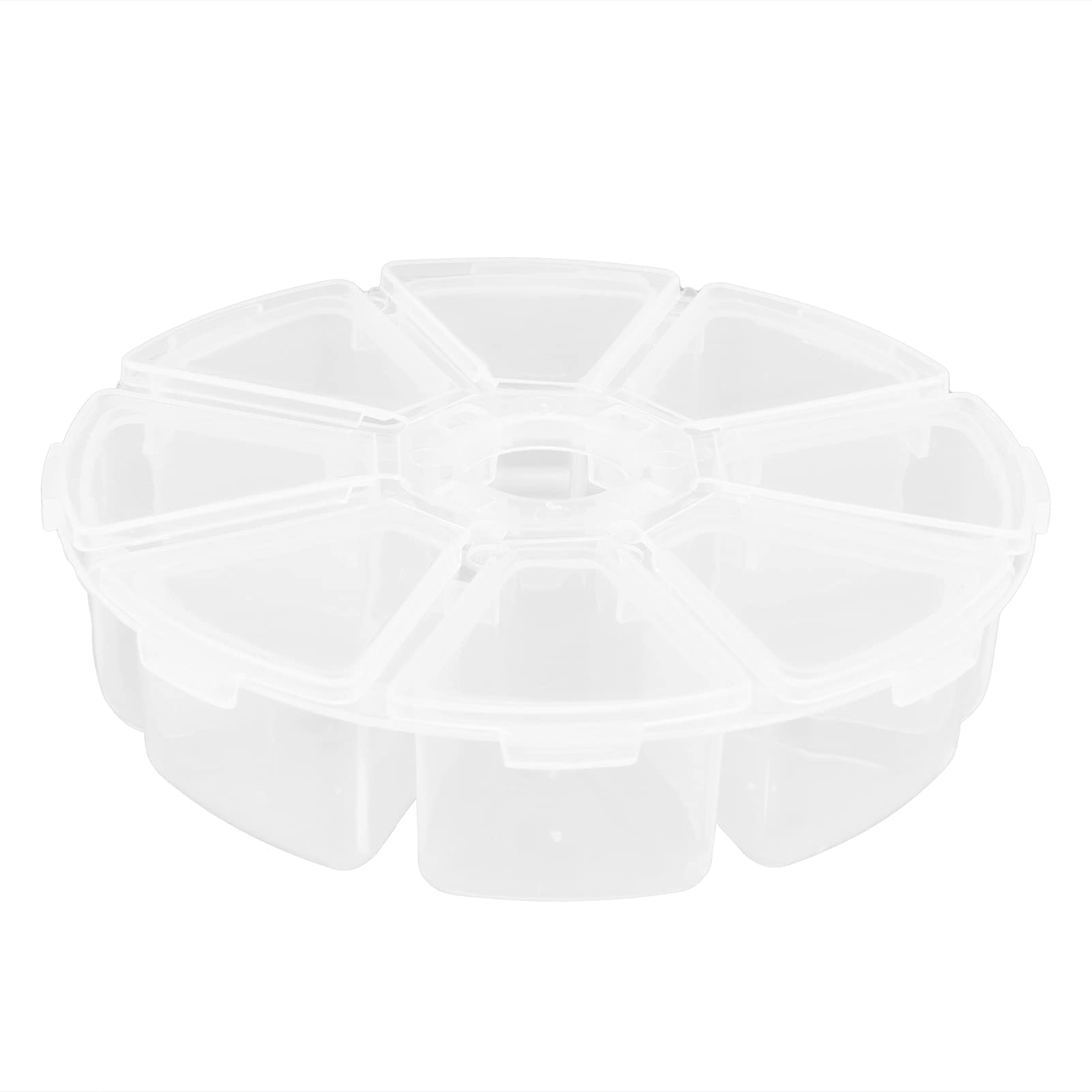 8 Grid Plastic Jewelry Storage Box - Round Bead Organizer for DIY Crafts, Handmade Beads, and Small Accessories - Perfect for Craft Rooms, Jewelry Making, and Home Organization