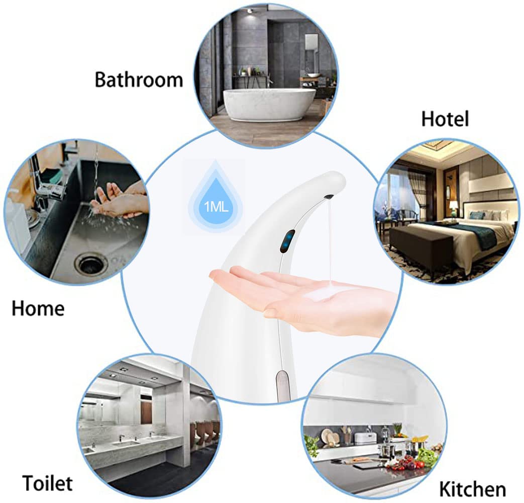 Automatic Touchless Soap Dispenser with Infrared Motion Sensor - IPX6 Waterproof for Kitchen, Bathroom & Countertop - Hands-Free Liquid Soap Dispenser for Home, Office & Public Restrooms