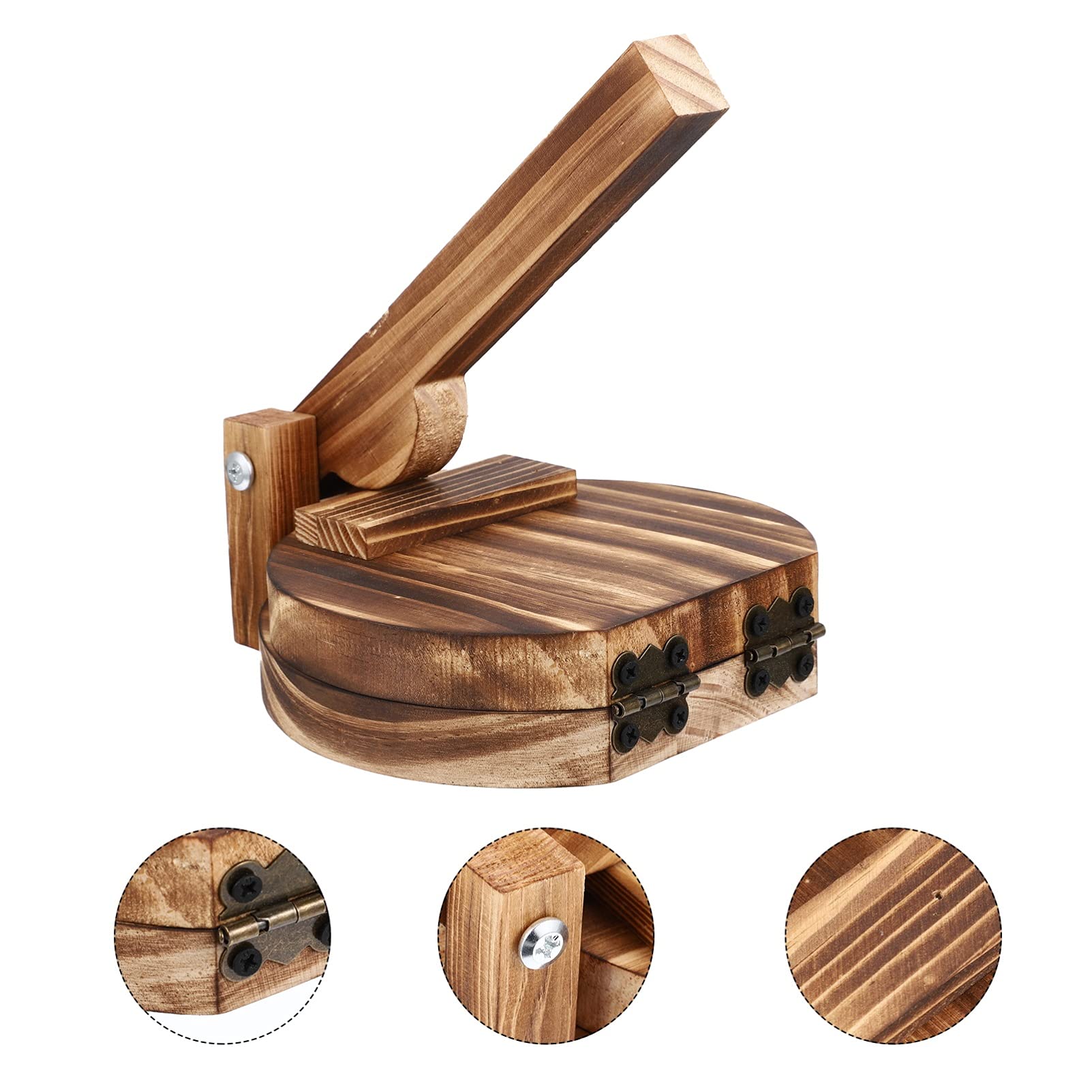 Cabilock Wooden Tortilla Press & Dumpling Maker - Handmade Dough Press for Tacos, Dumplings, Roti & Pasta - Perfect for Home Cooking & Mexican/Asian Cuisine
