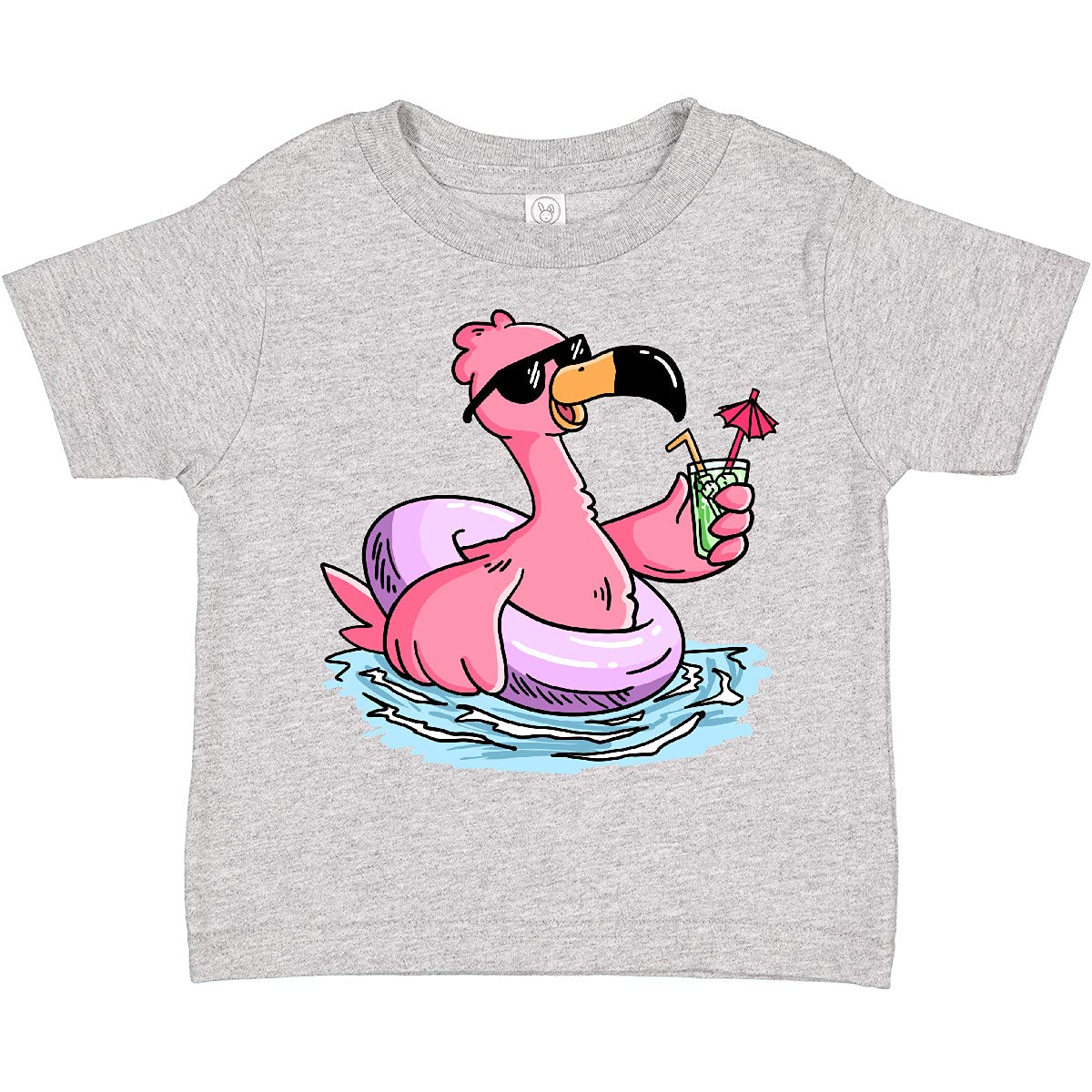 Flamingo with Sunglasses Toddler T-Shirt - Cute Pool Party Outfit for Kids - Summer Beach Vacation, Swimming Pool Fun & Tropical Themed Birthday Gift