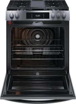Frigidaire Gallery GCFG3060BD 30-Inch Gas Range - 5 Burners, Convection Oven & 15+ Cooking Modes in Black Stainless Steel - Perfect for Home Kitchens & Professional Chefs
