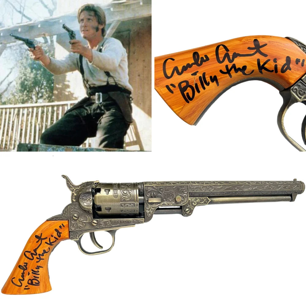 Emilio Estevez Autographed Young Guns Billy the Kid Prop Gun - BAS COA Certified Signed Memorabilia - Perfect for Movie Collectors, Western Decor & Fan Displays