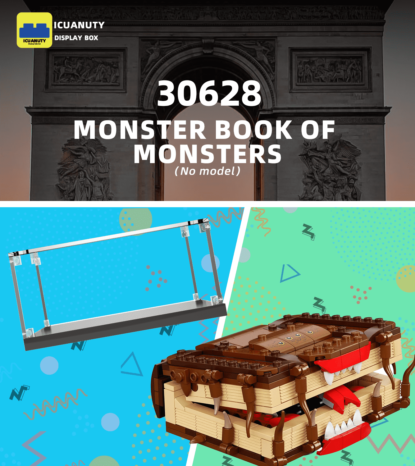 LEGO Harry Potter Monster Book of Monsters 30628 Display Case - Clear Acrylic Protector for Collectible Minifigures | Perfect for Showcasing in Home, Office, or Gift Giving