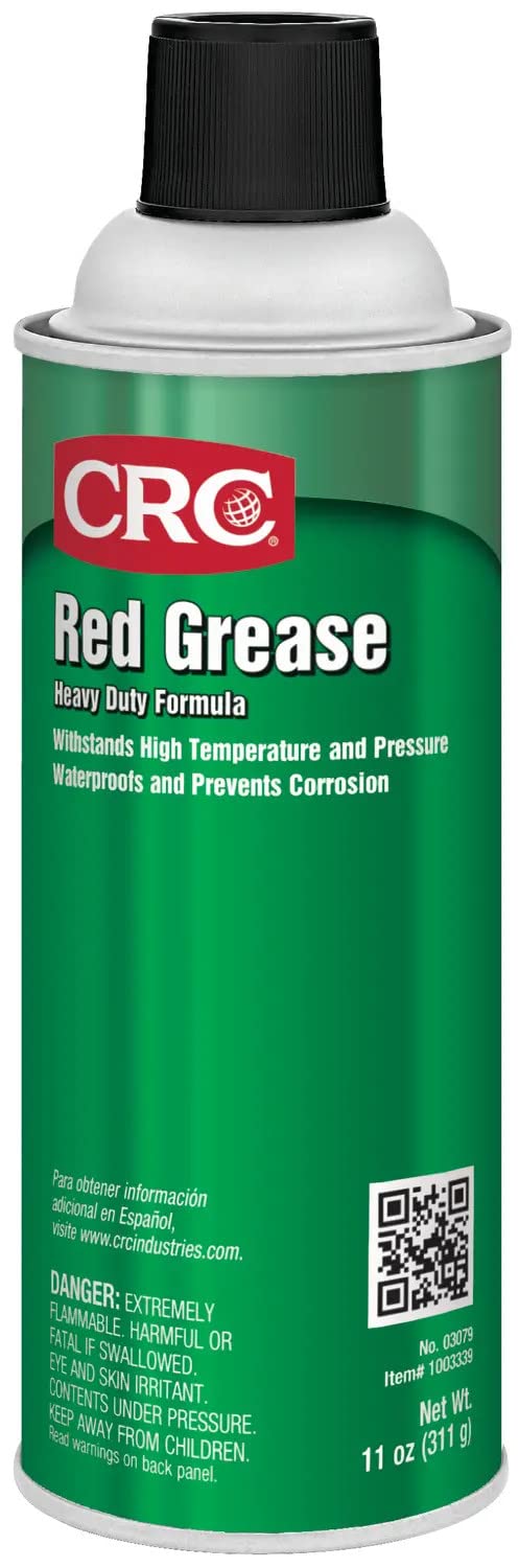 CRC Red Grease 03079 - 11 oz Multi-Purpose Aerosol Lubricant (Red Color for Easy Visual Inspection) - Ideal for Automotive, Industrial & Household Maintenance