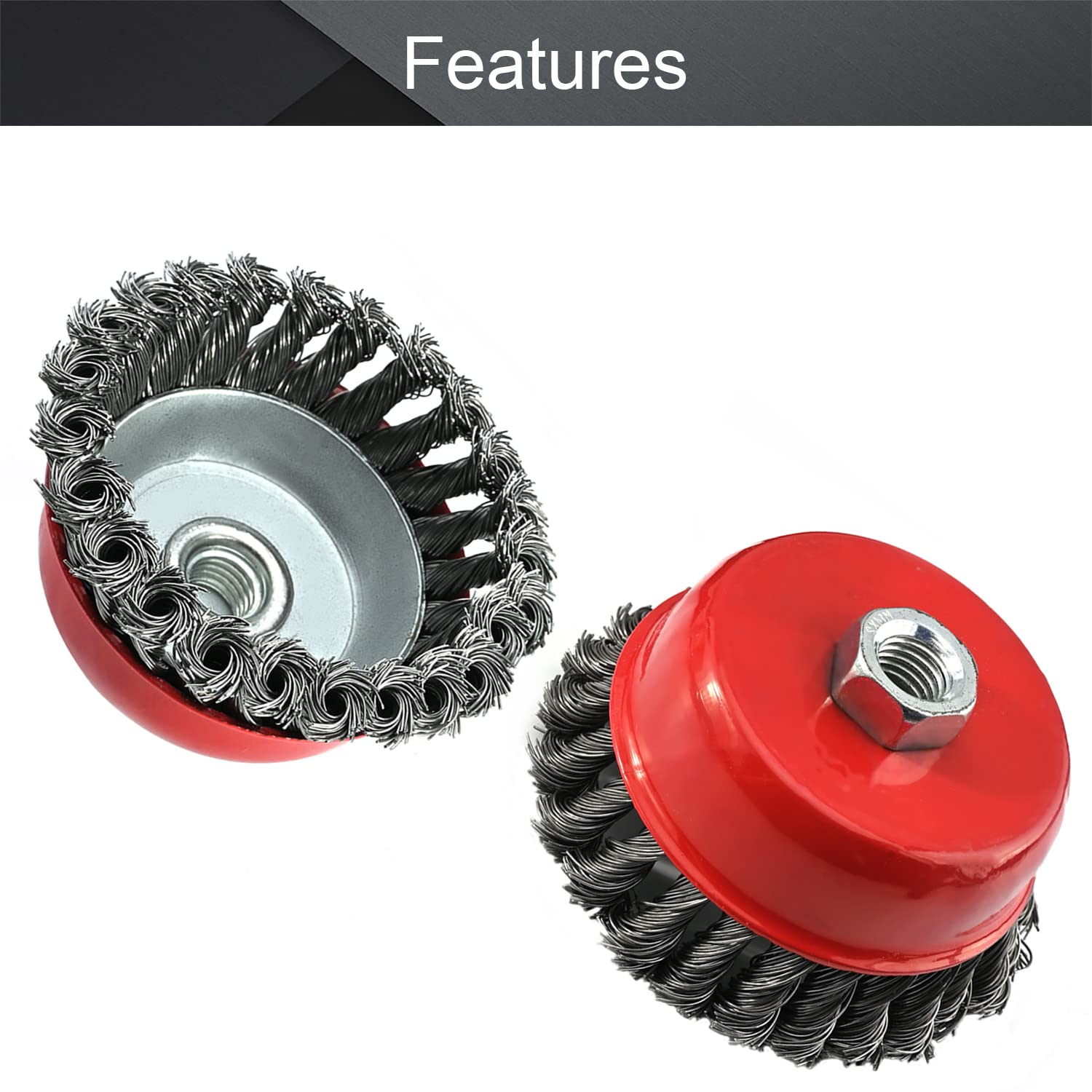Utoolmart 100mm Steel Wire Cup Brush - 3 Pcs with M14 Thread for Metal Cleaning & Polishing