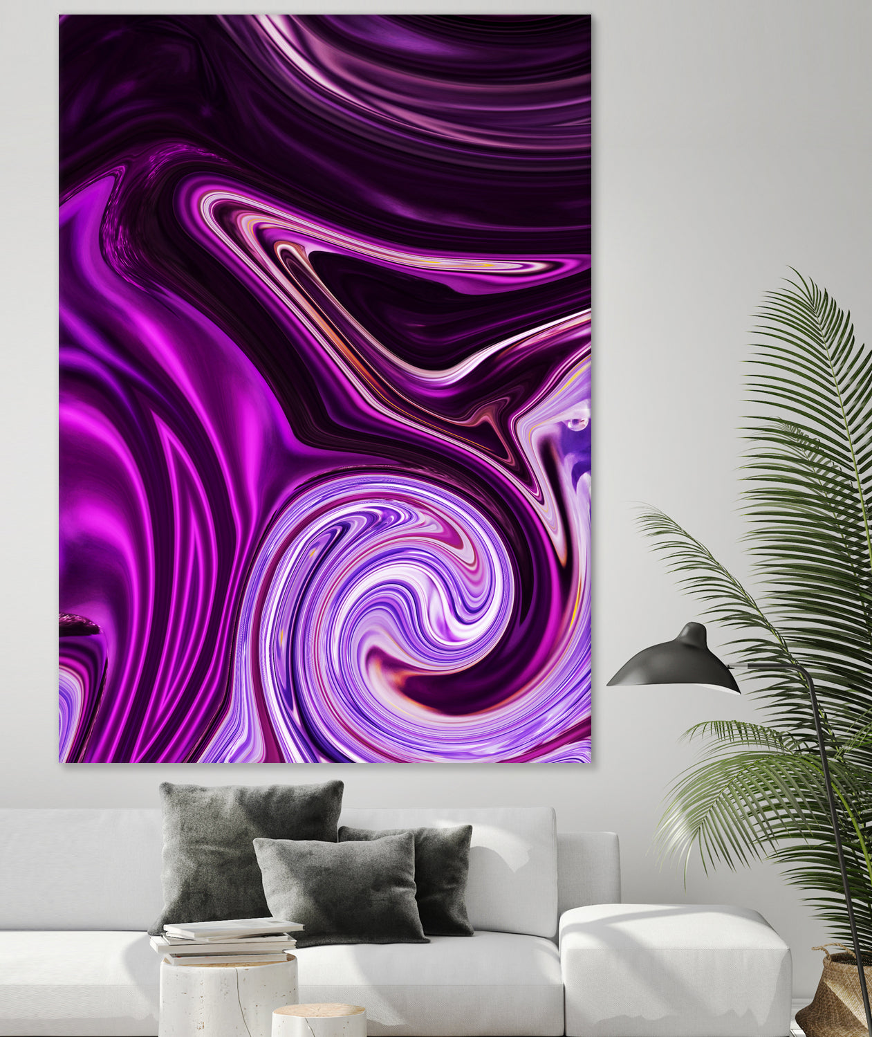 Abstract Waves Wall Art - Modern Ocean Themed Canvas Painting for Home & Office Decor - Perfect for Living Room, Bedroom, or Workspace