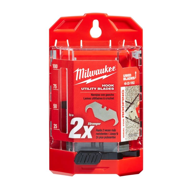 50-Pack 48-22-1952 Utility Knife Blades with Dispenser - Heavy Duty Replacement Blades for Box Cutters, Crafting, and DIY Projects