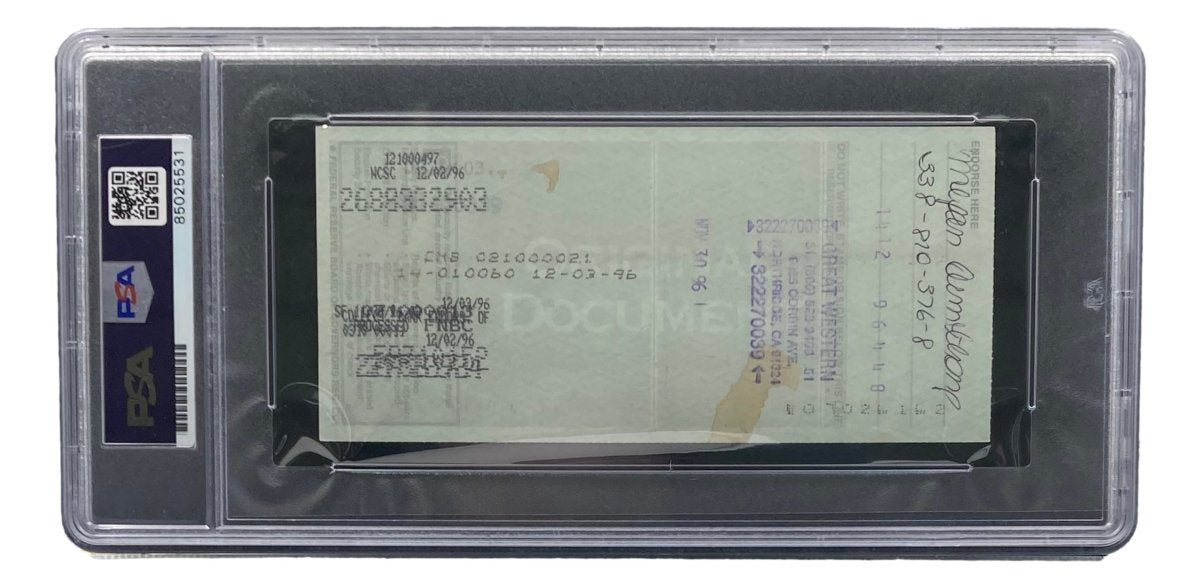 Authentic Bobby Thomson New York Giants Signed Bank Check with PSA/DNA Certification #85025531 - Perfect for Sports Memorabilia Collectors and Baseball Fans