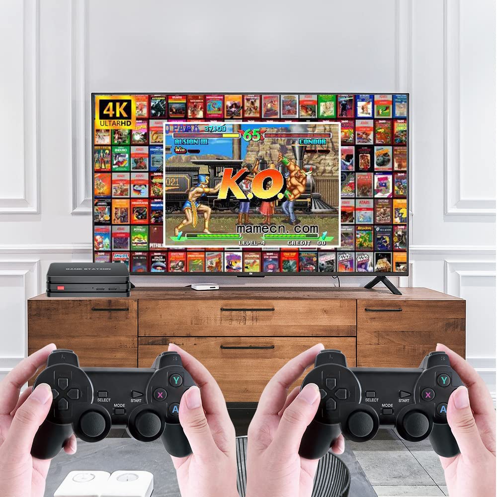 Mini Arcade Game Console with 10,000 Full HD Games - 2 Player Retro Gaming System with Dual Wireless Controllers for Family Game Nights & Kids Birthday Parties