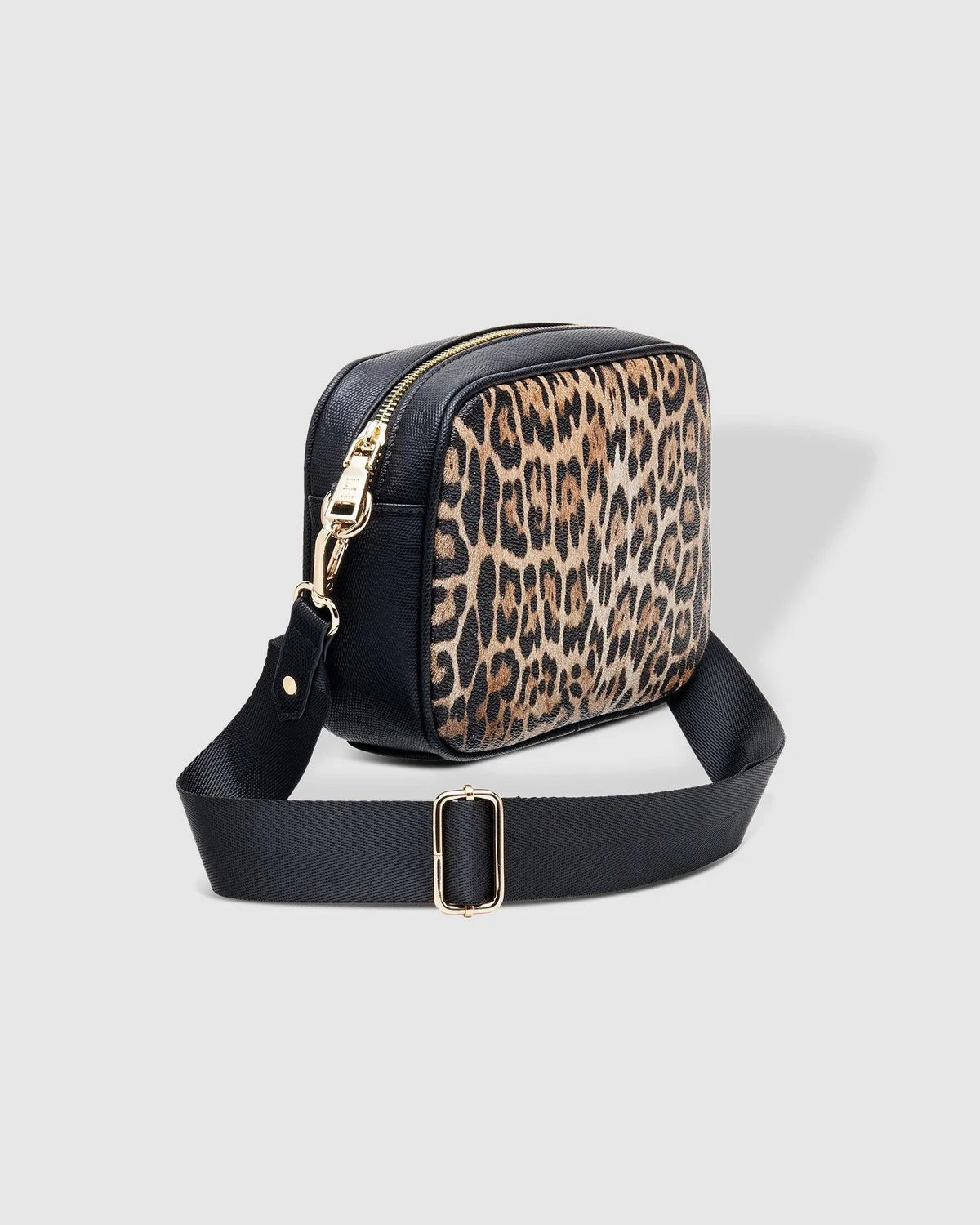 Louenhide Ginger Crossbody Bag - Leopard & Black Vegan Leather Purse for Women | Perfect for Work, Travel & Everyday Use