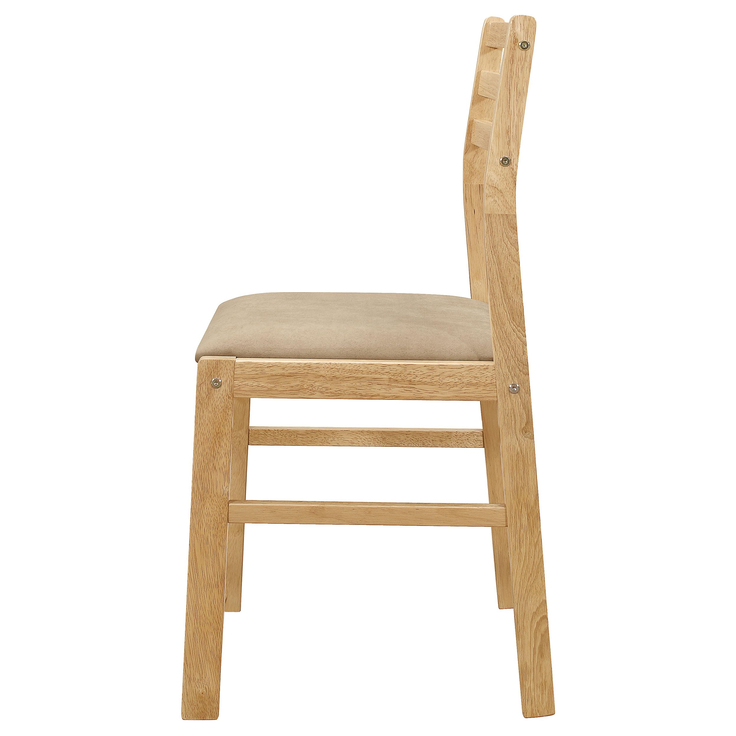 Coaster Home Furnishings 3-Piece Round Wood Dining Set with Drop Leaf Extension Table & Upholstered Ladder Back Chairs - Beige/Natural (130006) | Perfect for Small Spaces, Breakfast Nooks & Cozy Dining Areas