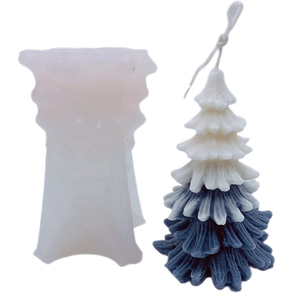 3D Christmas Tree Silicone Molds for Candle, Soap, Fondant & Chocolate Making - DIY Holiday Baking & Cake Decorating Supplies - Perfect for Xmas, Home Decor & Gift Crafting