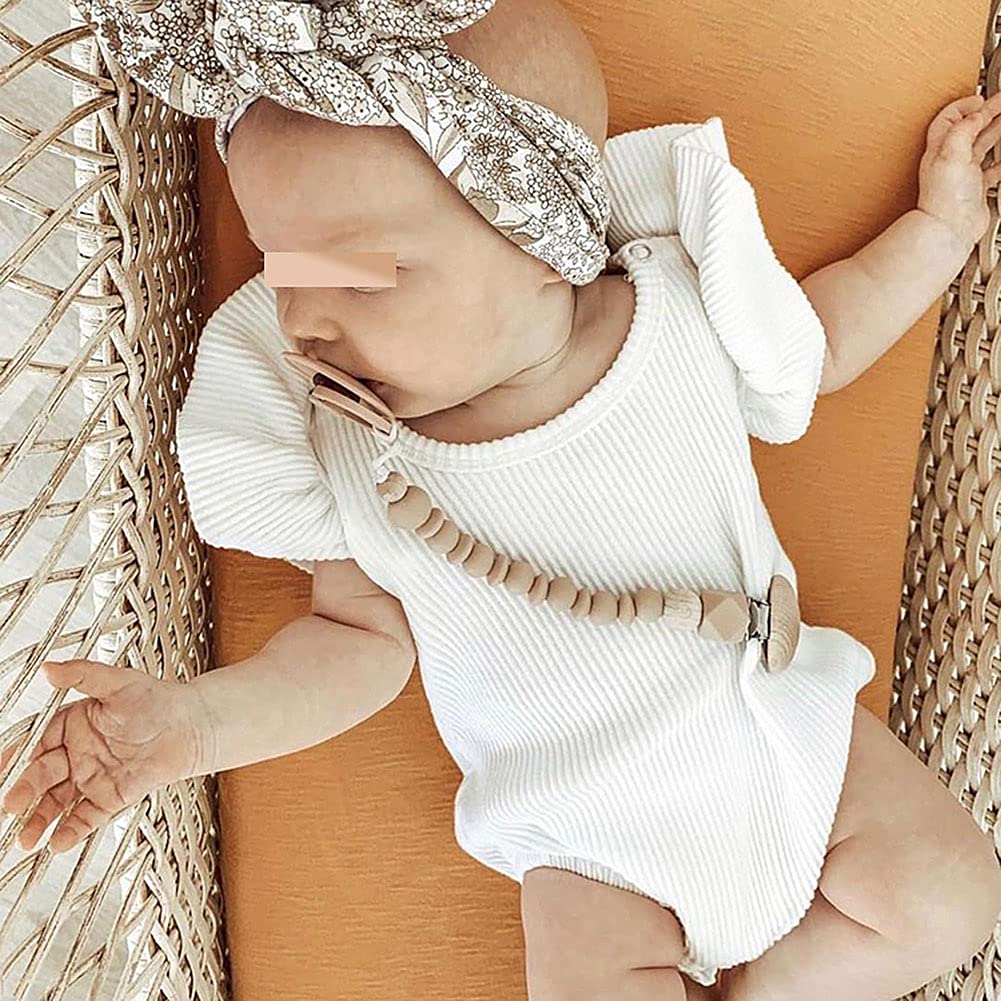 Unisex Baby Short Sleeve Ruffle Romper - Soft Cotton Bodysuit Jumpsuit for Boys & Girls | Perfect for Summer & Spring Outings, Playdates & Photo Shoots