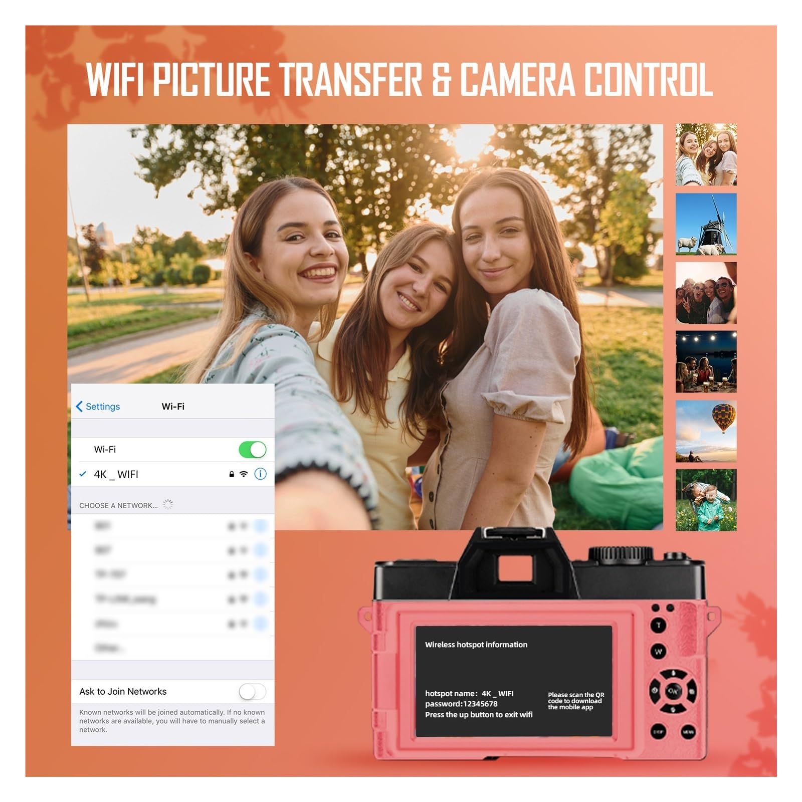 4K 48MP Digital Video Camera with 180° Flip Screen & 16X Zoom - Professional Vlogging Camera for YouTube, Travel & Photography (Includes 32GB SD Card) - Perfect for Content Creators, Travel Vlogging & Family Events