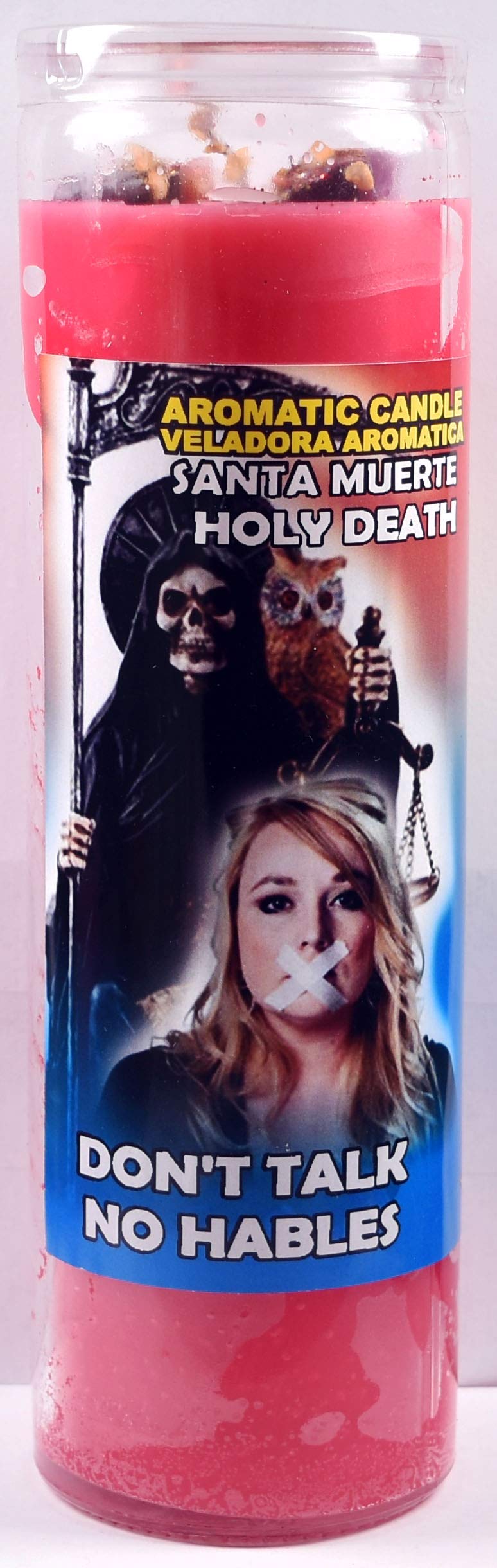 Santa Muerte Veladora Holy Death Candle - Don't Talk Prayer Candle for Spiritual Protection, Altar Decor & Ritual Use