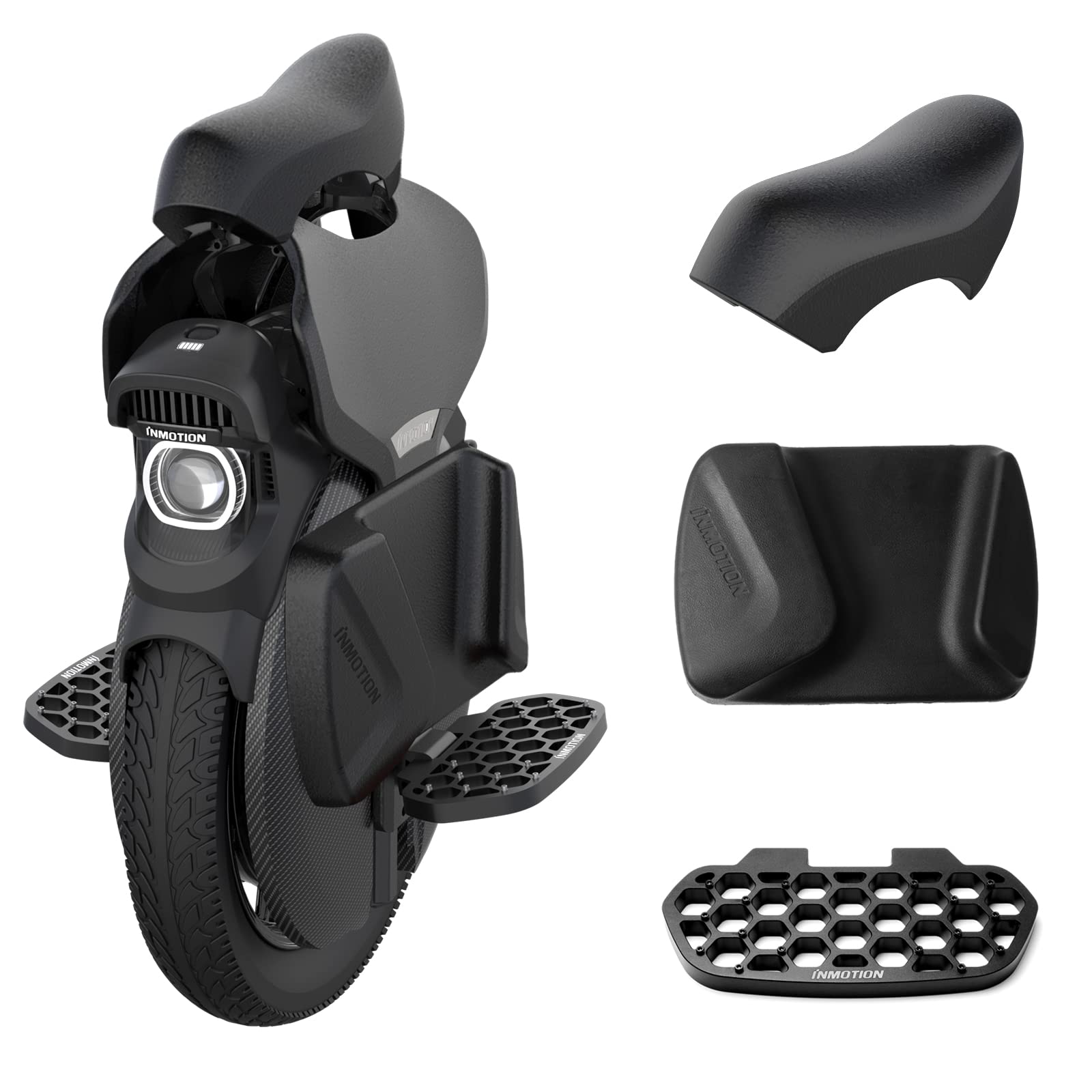 Inmotion V11 Electric Unicycle Seat & Power Pads & Honeycomb Pedals Set - Comfort Upgrade for Commuting, Urban Travel & Outdoor Adventures