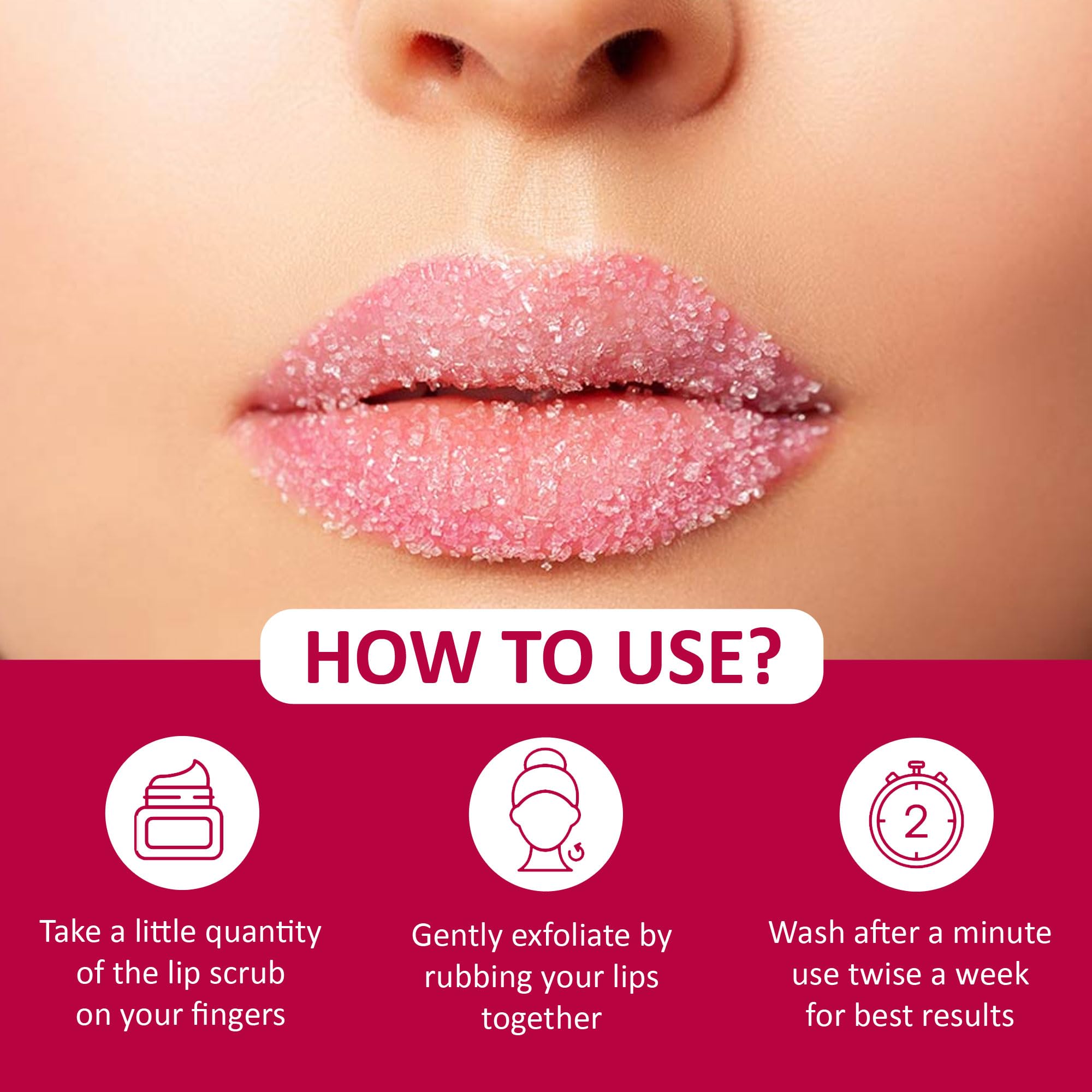 7 Days Lip Scrub Balm for Men & Women - Natural Exfoliator with Beetroot, Vitamin C, Honey & Walnut - Removes Dark, Dry, Chapped Lips & Lipstick Stains - Chemical Free, Vegan - 25g - Perfect for Daily Lip Care & Pre-Makeup Prep