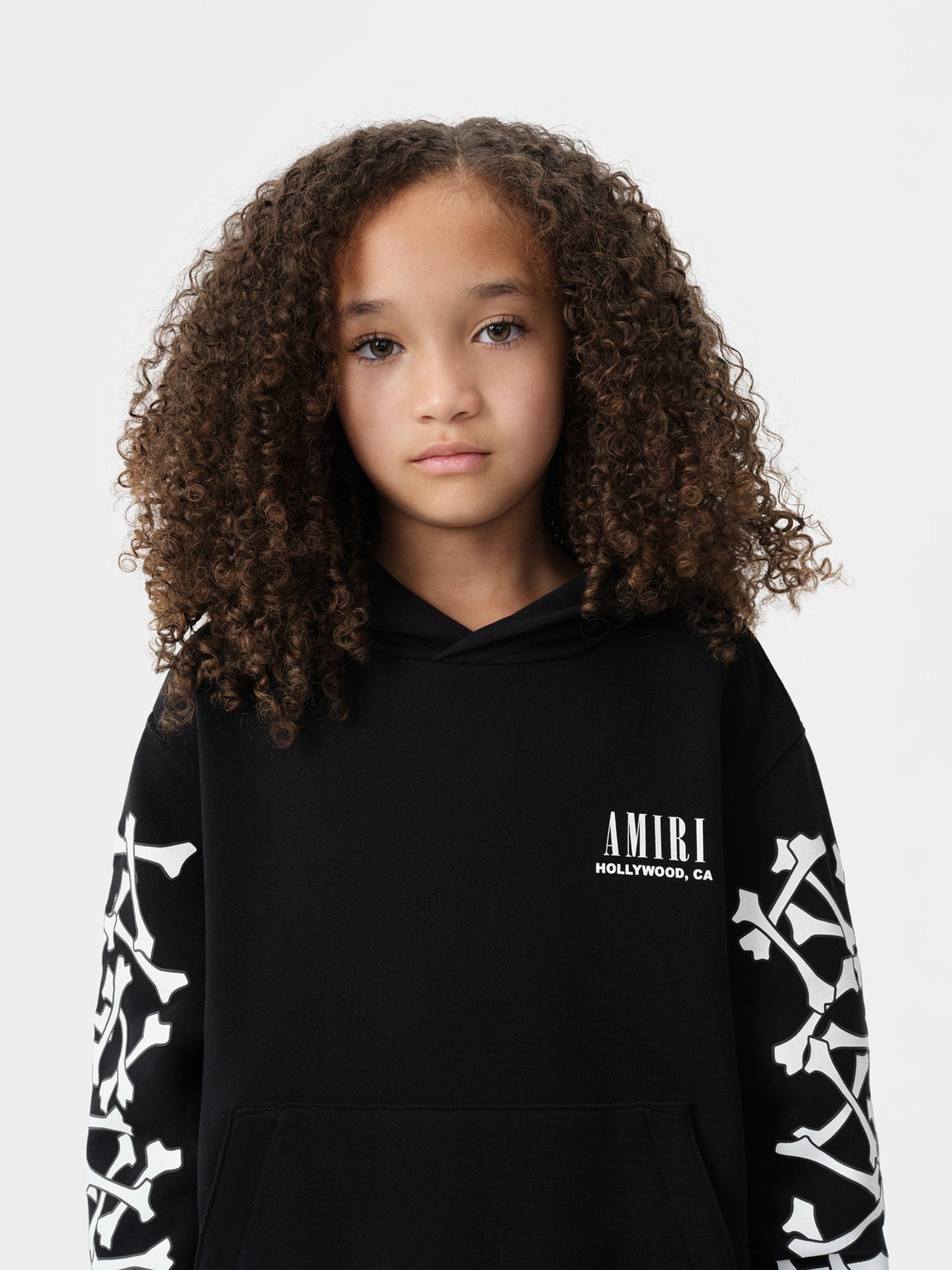 Amiri Kids Bones Hoodie - Black Cotton Pullover for Boys & Girls | Stylish Streetwear for Everyday Wear & Casual Outings