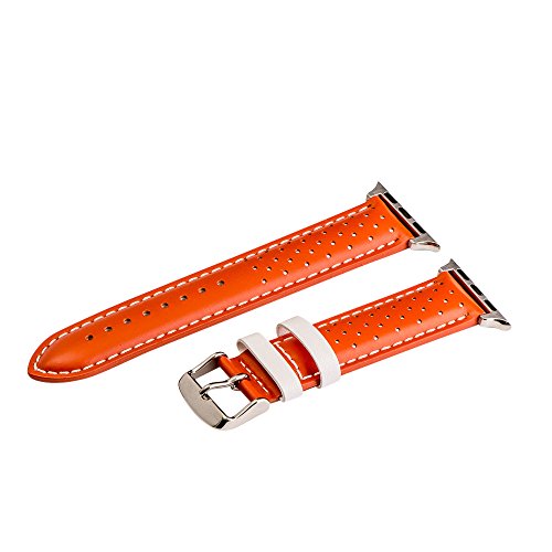 38mm Orange/White Smooth Perforated Bands