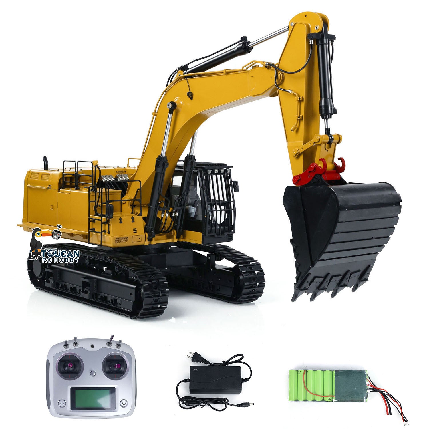 1/14 Scale Metal Hydraulic RC Excavator - Remote Control Engineering Vehicle with I6S ESC Motor & Servo - Electric Construction Truck for Hobby Model Enthusiasts | Perfect for Construction Site Play, Backyard Digging & STEM Learning Activities