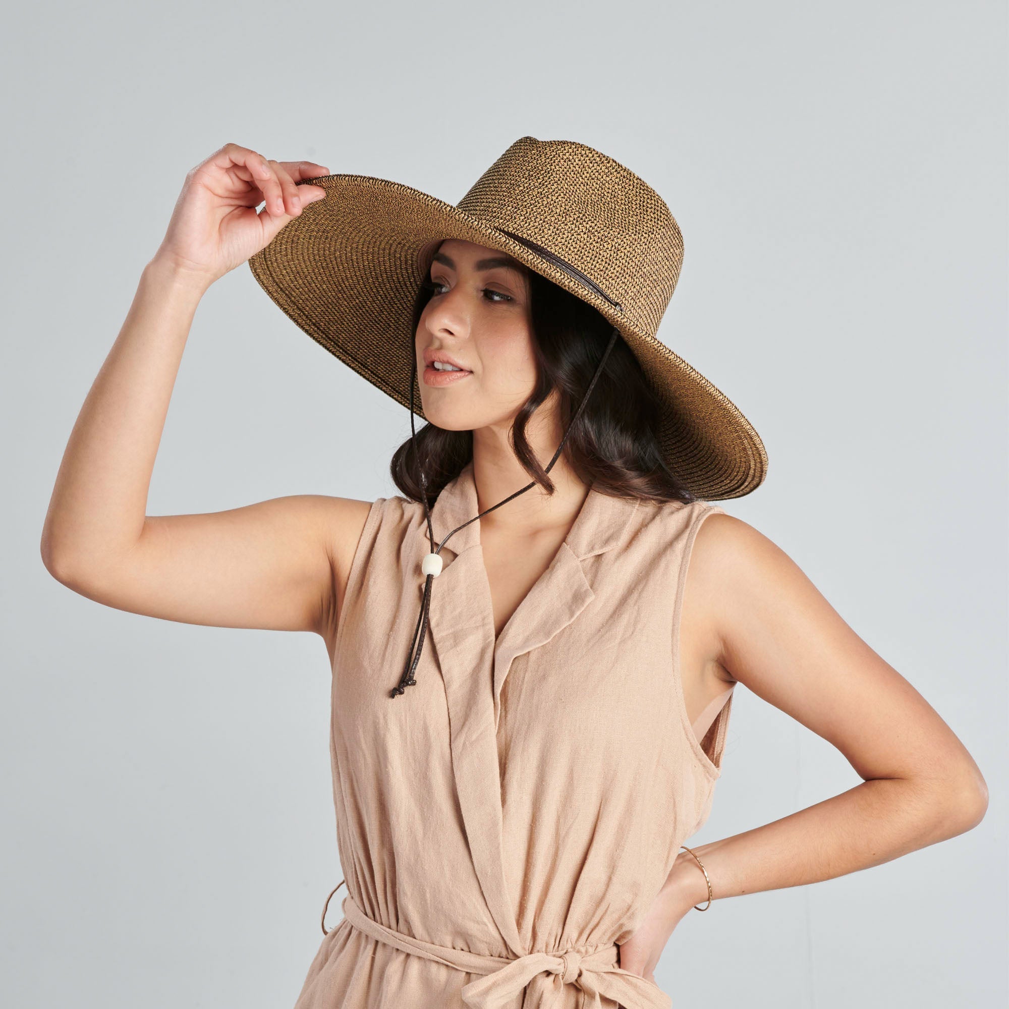 San Diego Hat Co. El Campo 5 Brim UPF50 Sun Hat with Chin Cord - Wide Brim Sun Protection for Beach, Gardening & Outdoor Activities