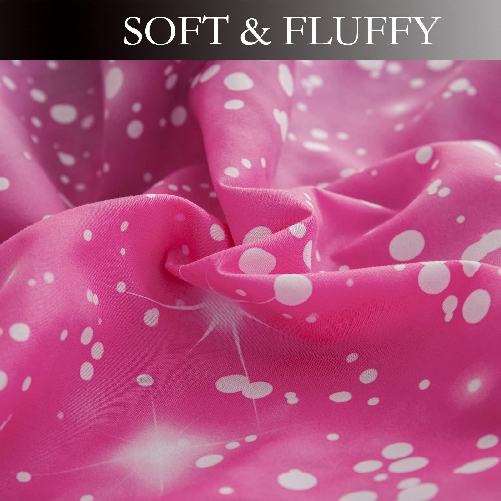 Sparkly Galaxy Full Size Comforter Set for Girls - Pink Glitter Bedding with 2 Pillowcases (3 Piece Set) | Soft & Cozy Teen Room Decor for Sleepovers & Birthday Gifts