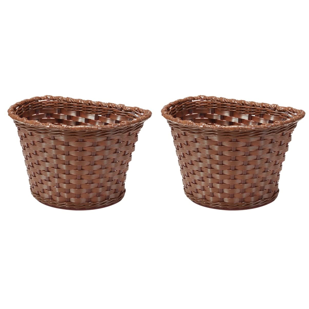 Alipis 2-Pack Woven Rattan Bike Baskets - Front Handlebar Storage Baskets for Kids Bicycles & Electric Scooters - Perfect for Beach Trips, Picnics, and School Commutes