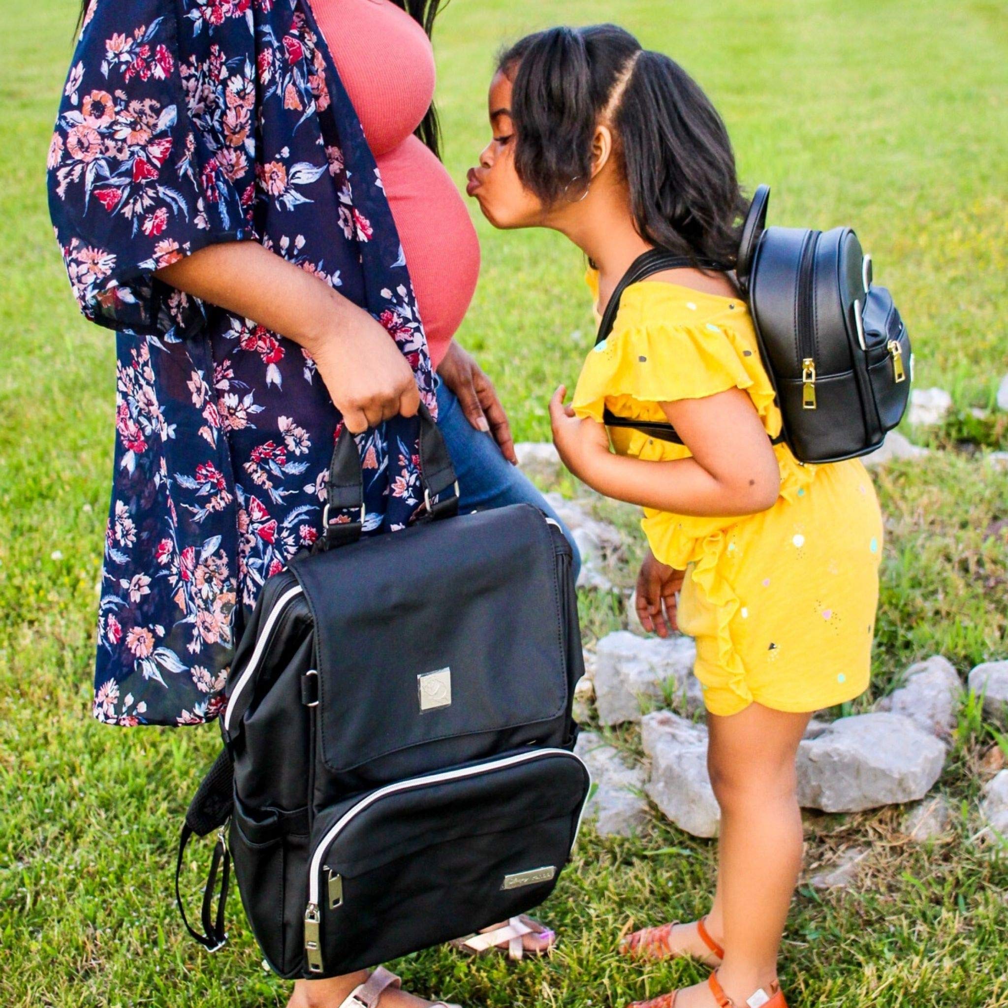 **Kennedy Diaper Backpack for Moms & Dads – Waterproof Baby Bag with Stroller Straps, Insulated Pockets, USB Charging Port & Changing Pad – Perfect for Travel, Daycare & Outings (Black)**