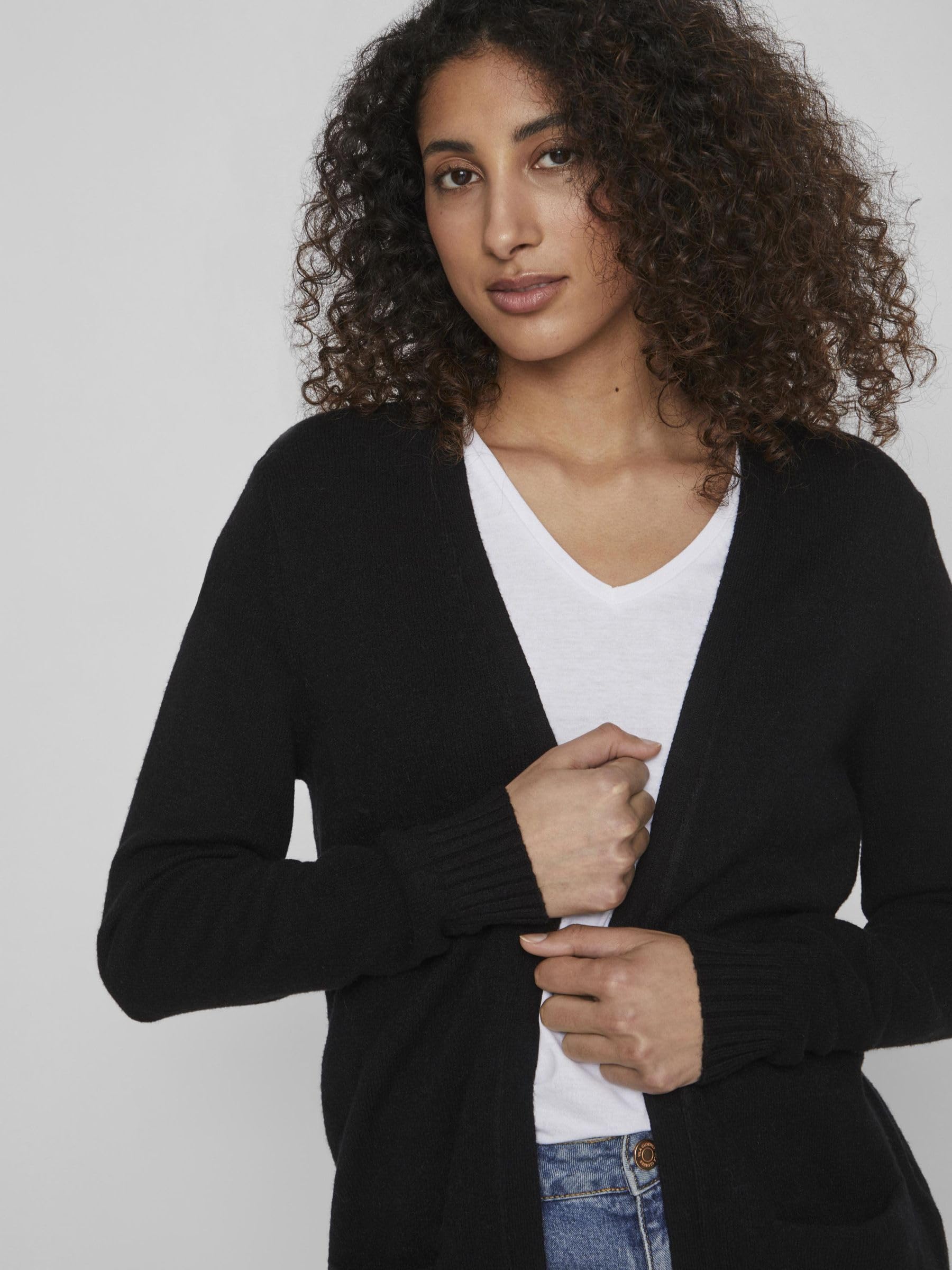 Women's Open Front Cardigan Sweater - Soft & Stylish Knit Wrap for Casual Outfits | Perfect for Office, Date Night & Layering | Black
