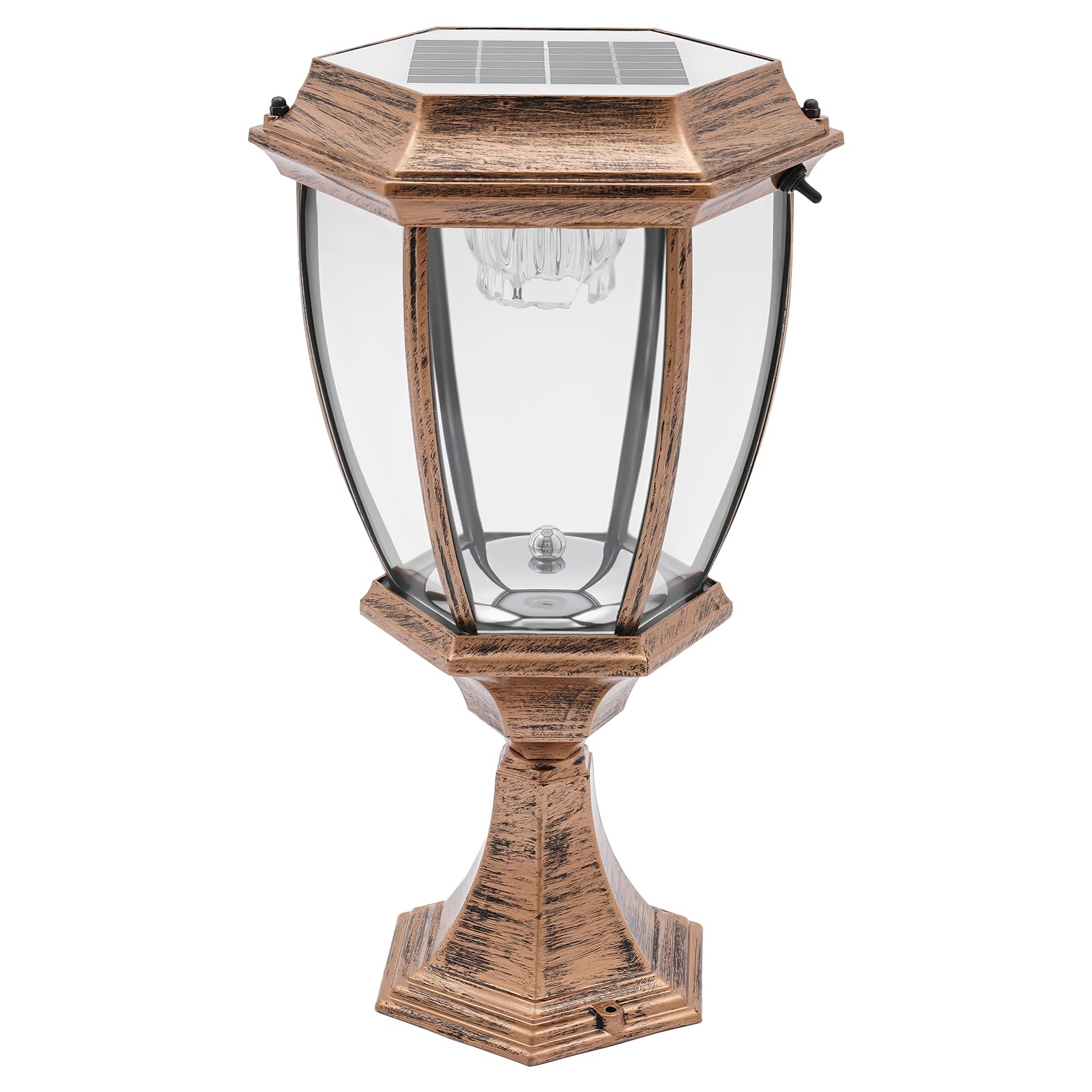 Solar Powered LED Garden Lights - Warm White Outdoor Pillar Lights for Yard, Post, and Pole Mount | Auto On/Off, Weatherproof, Bronze Finish | Perfect for Pathways, Patios, and Landscape Lighting