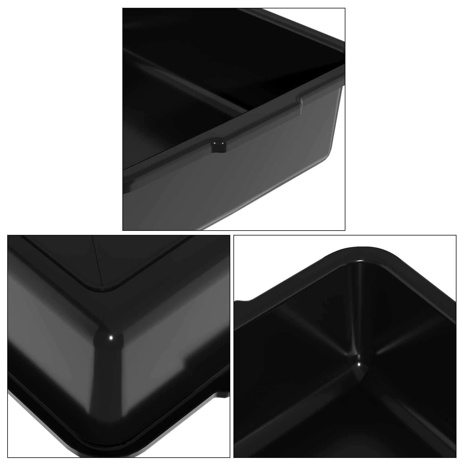 13L Heavy-Duty Commercial Bus Box & Utility Storage Tote - 12-Pack Black Plastic Organizer Bins for School, Office & Warehouse Organization