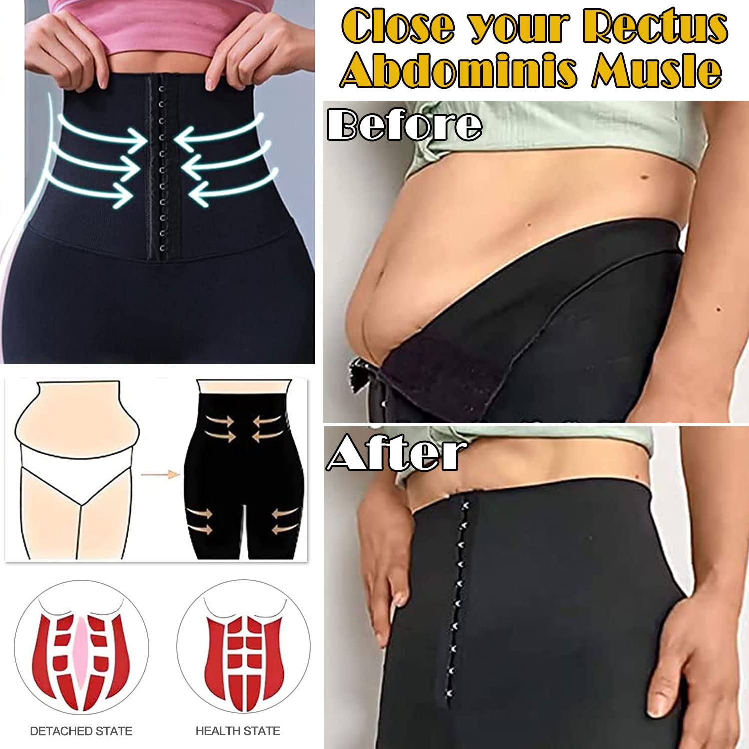 High Waist Corset Leggings for Women - Tummy Control Waist Trainer & Body Shaping Workout Pants - Perfect for Yoga, Gym & Everyday Slimming Wear