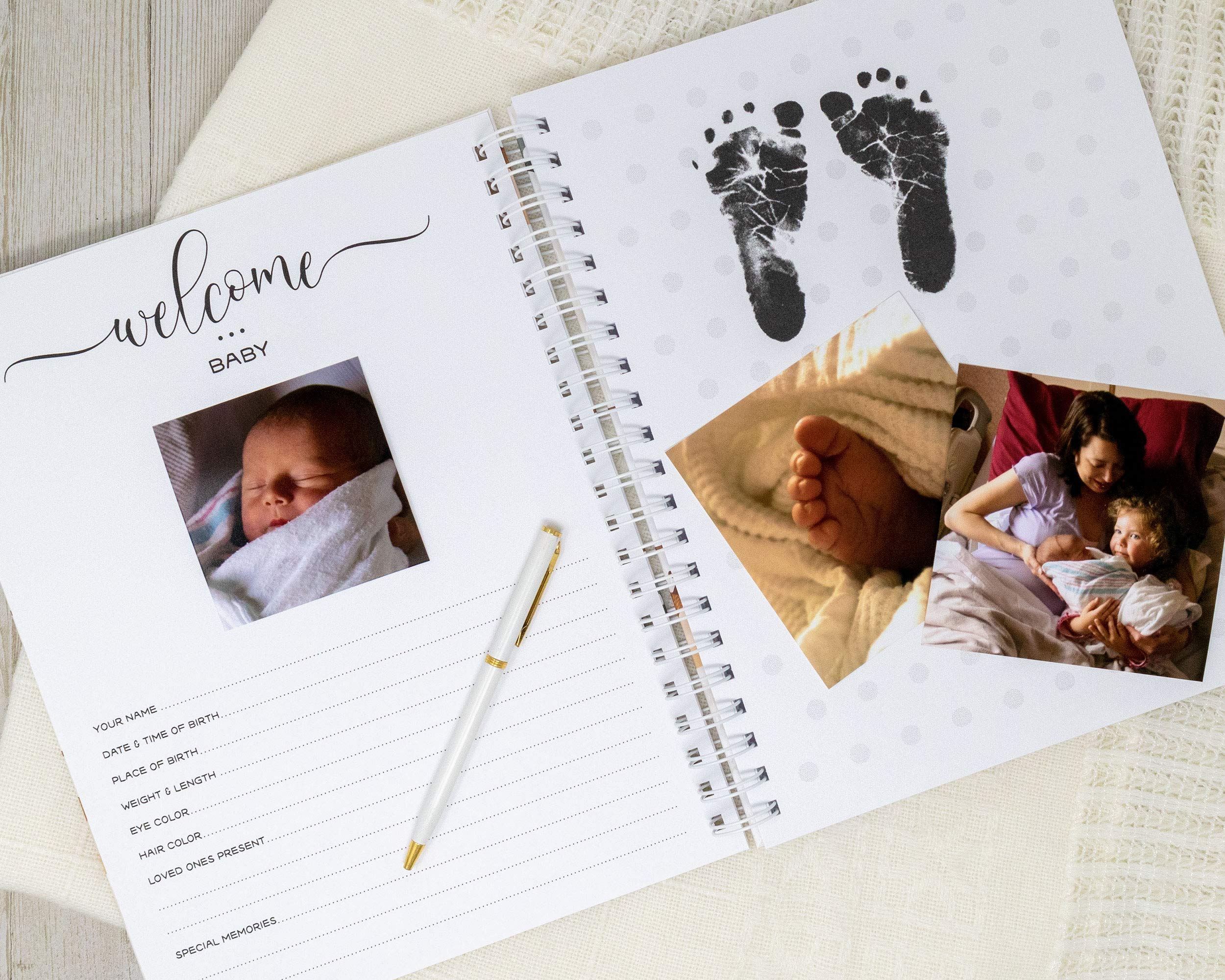 Personalized Baby Memory Book - Hard Cover First Year Photo Album with Custom Baby's Name - Baby Journal & Keepsake (Cowboy Theme) for Newborn Gifts, Baby Showers, and First Birthday Presents