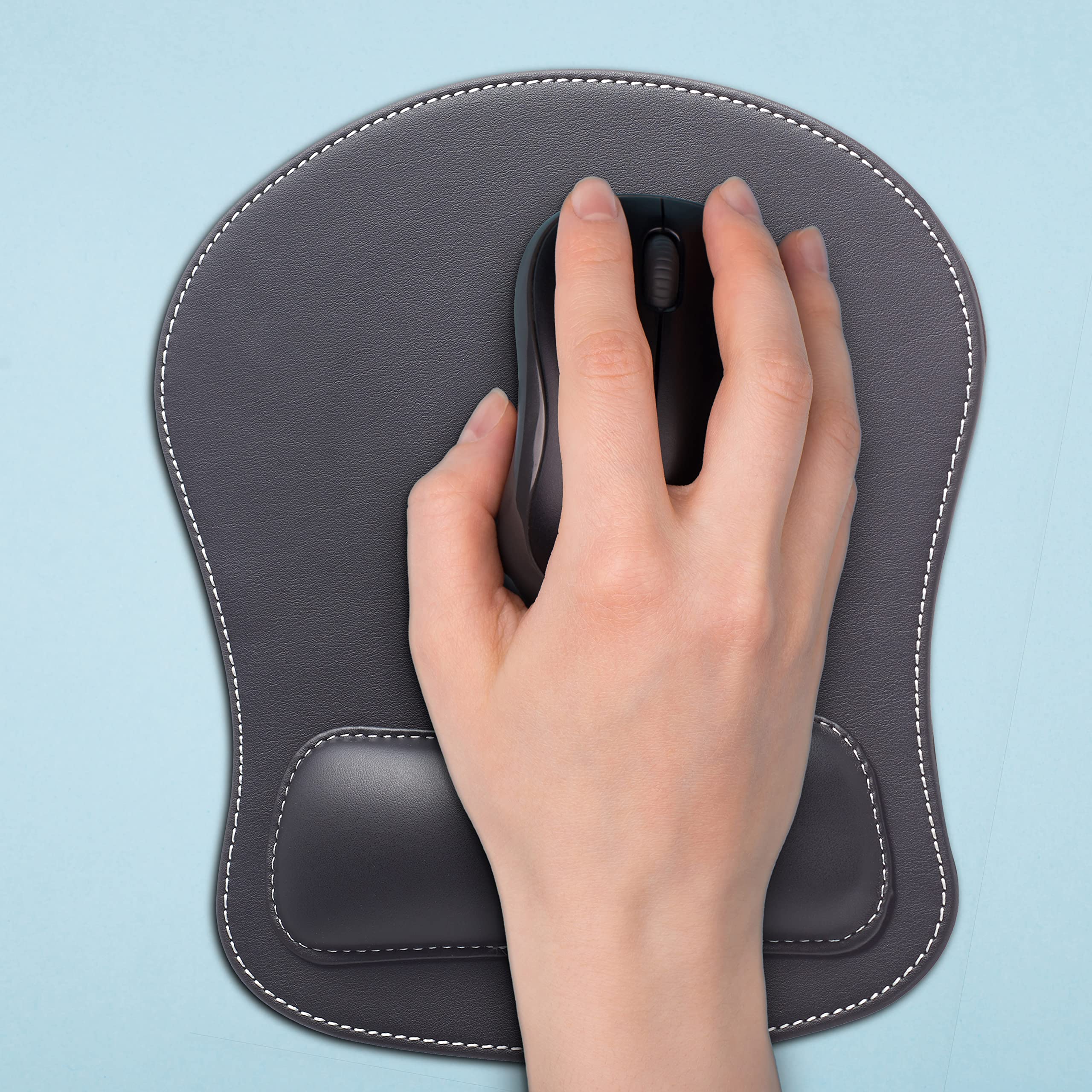 Premium Executive Leatherette Mouse Pads - Set of 10 Bulk Pack for Office & Home, Non-Slip Desk Pads with Smooth Surface - Ideal for Workstations, Gaming & Office Accessories (Black)